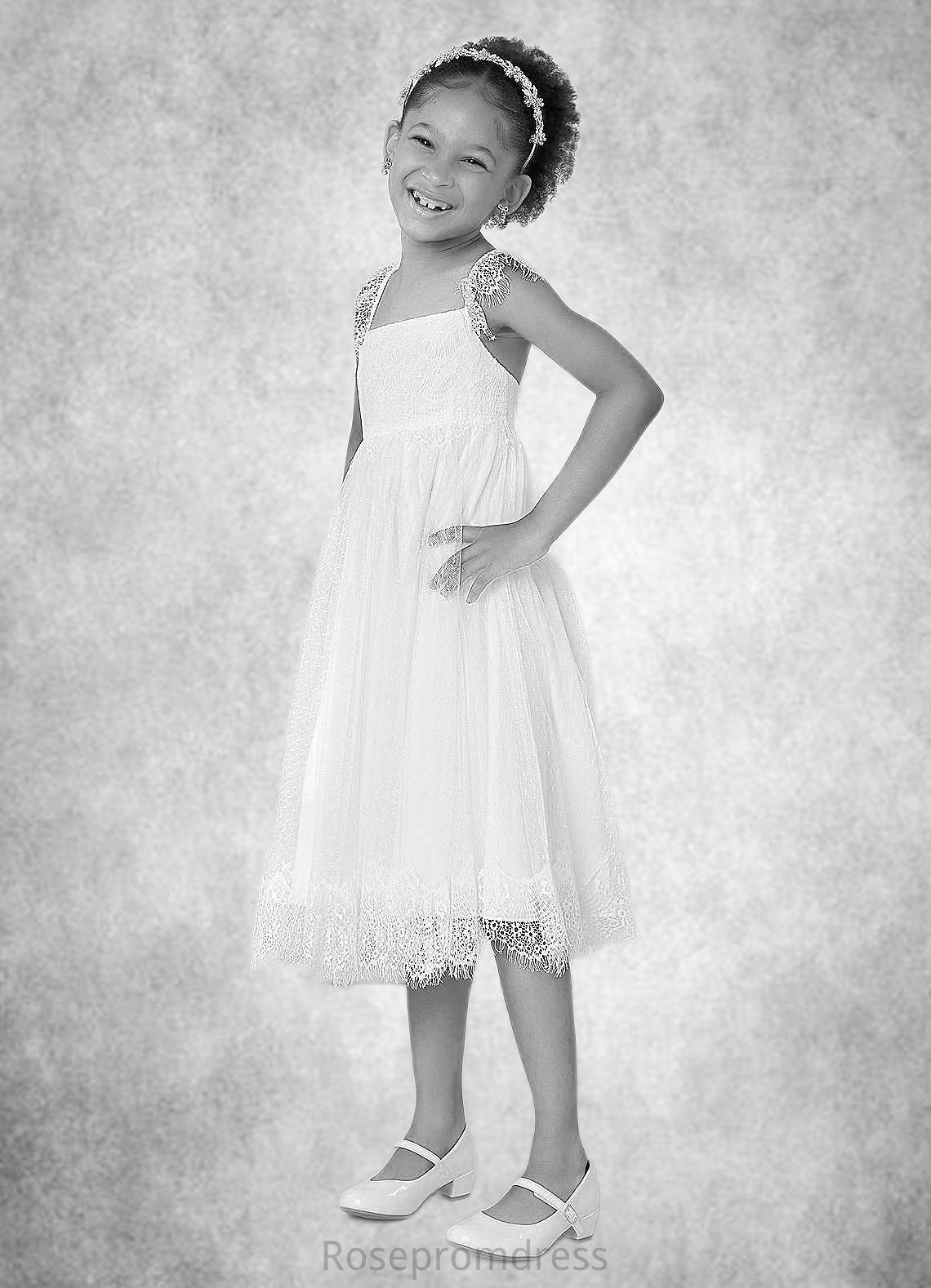 Gill A-Line Lace Tea-Length Dress SRSP0020242