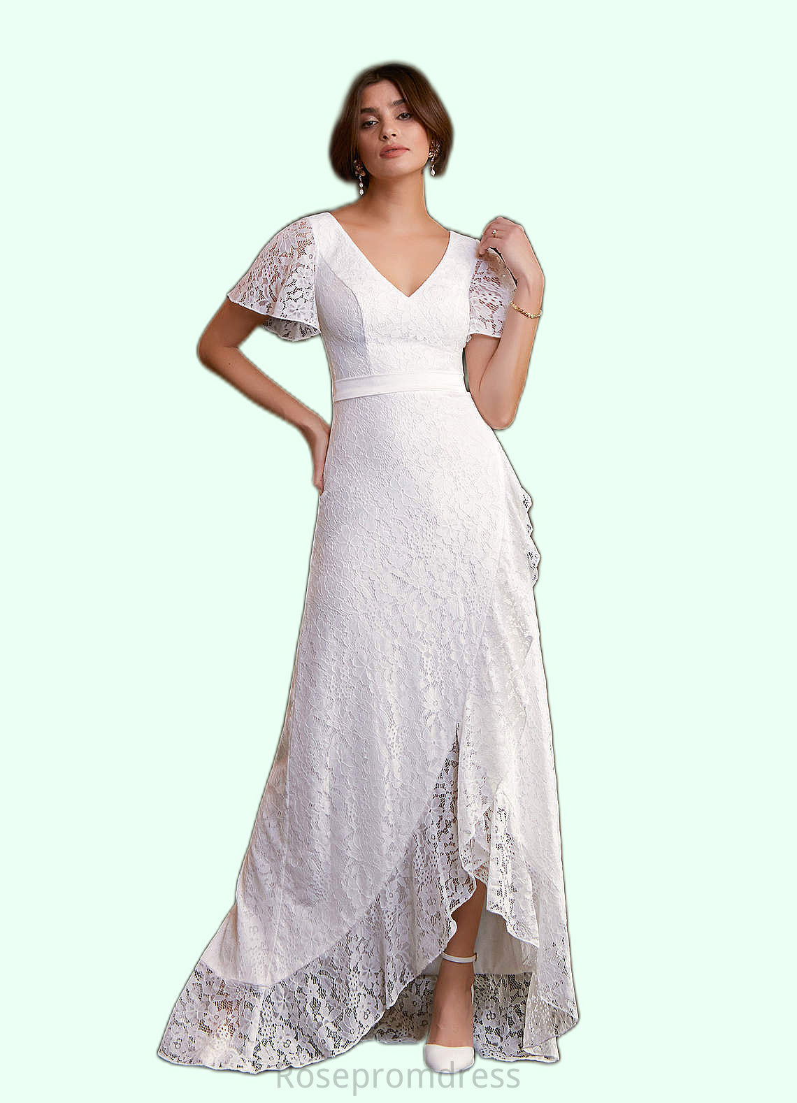 Esperanza A-Line Lace Floor-Length Dress SRSP0020046