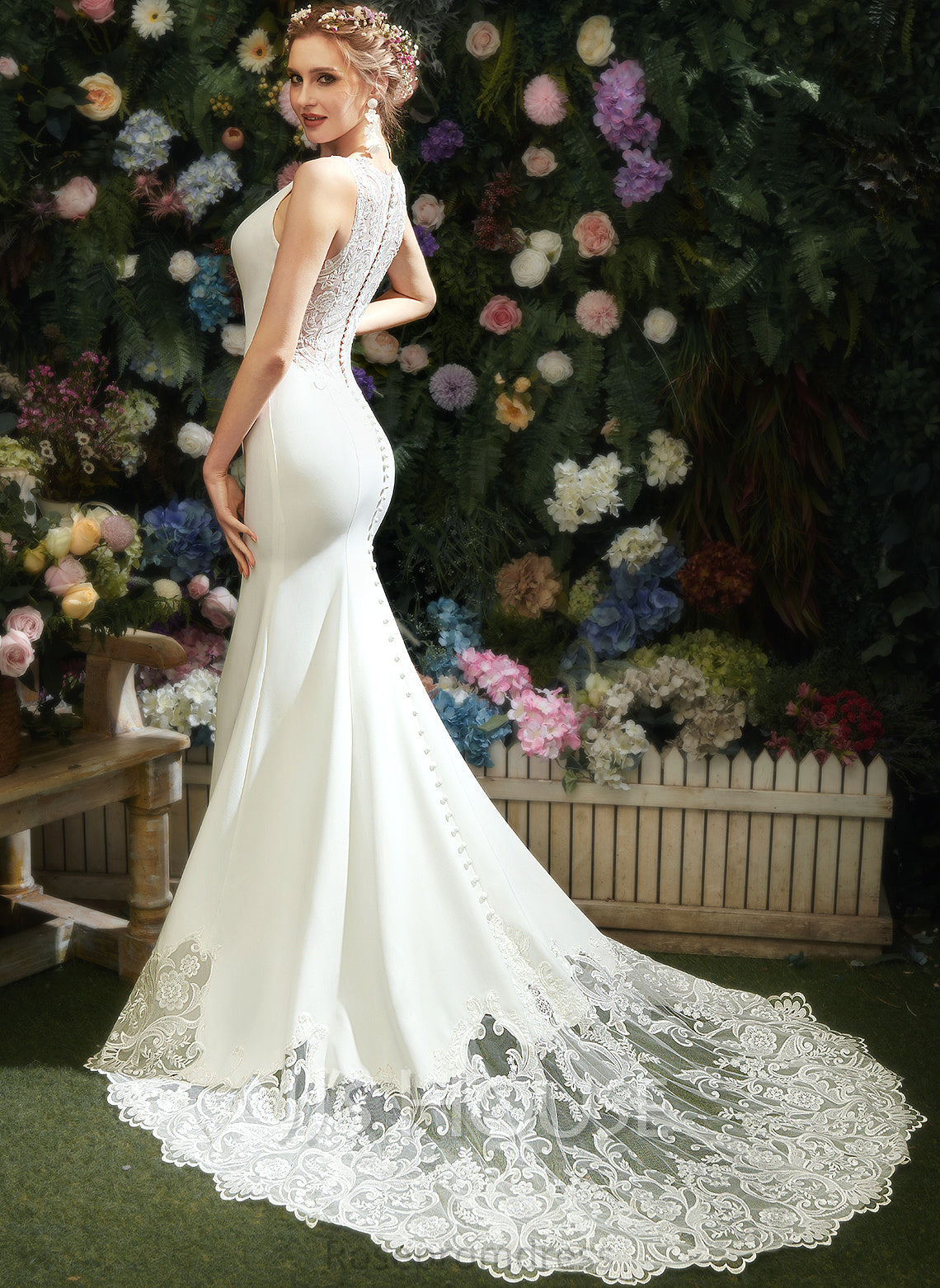 Dress Lace Chapel Rachel With Wedding Dresses V-neck Wedding Train Trumpet/Mermaid