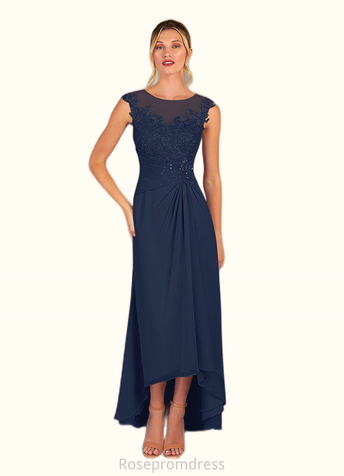 Alison A-Line Sequins Chiffon Asymmetrical Dress SRSP0019823
