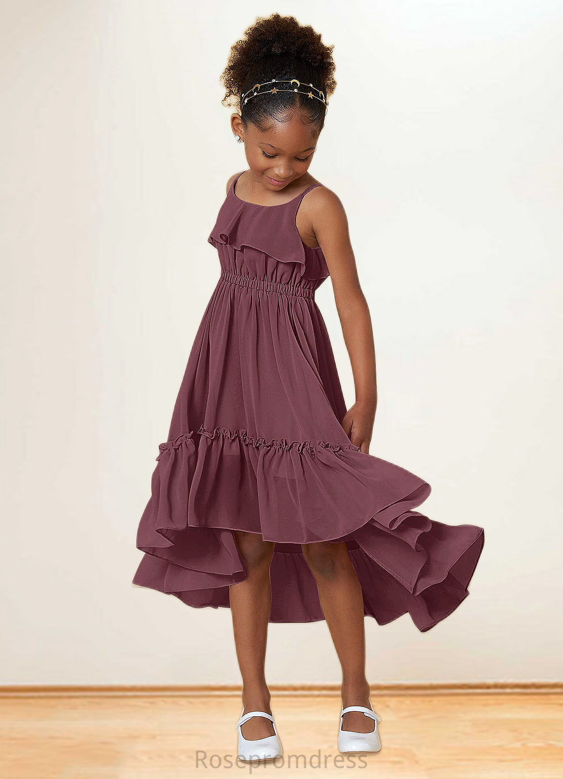 Nathaly A-Line Ruched Chiffon Asymmetrical Dress SRSP0019993