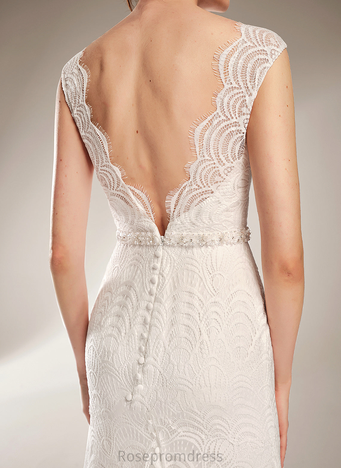 Sequins Sheath/Column Court Train Katrina Wedding Scoop Dress Beading Wedding Dresses Neck With