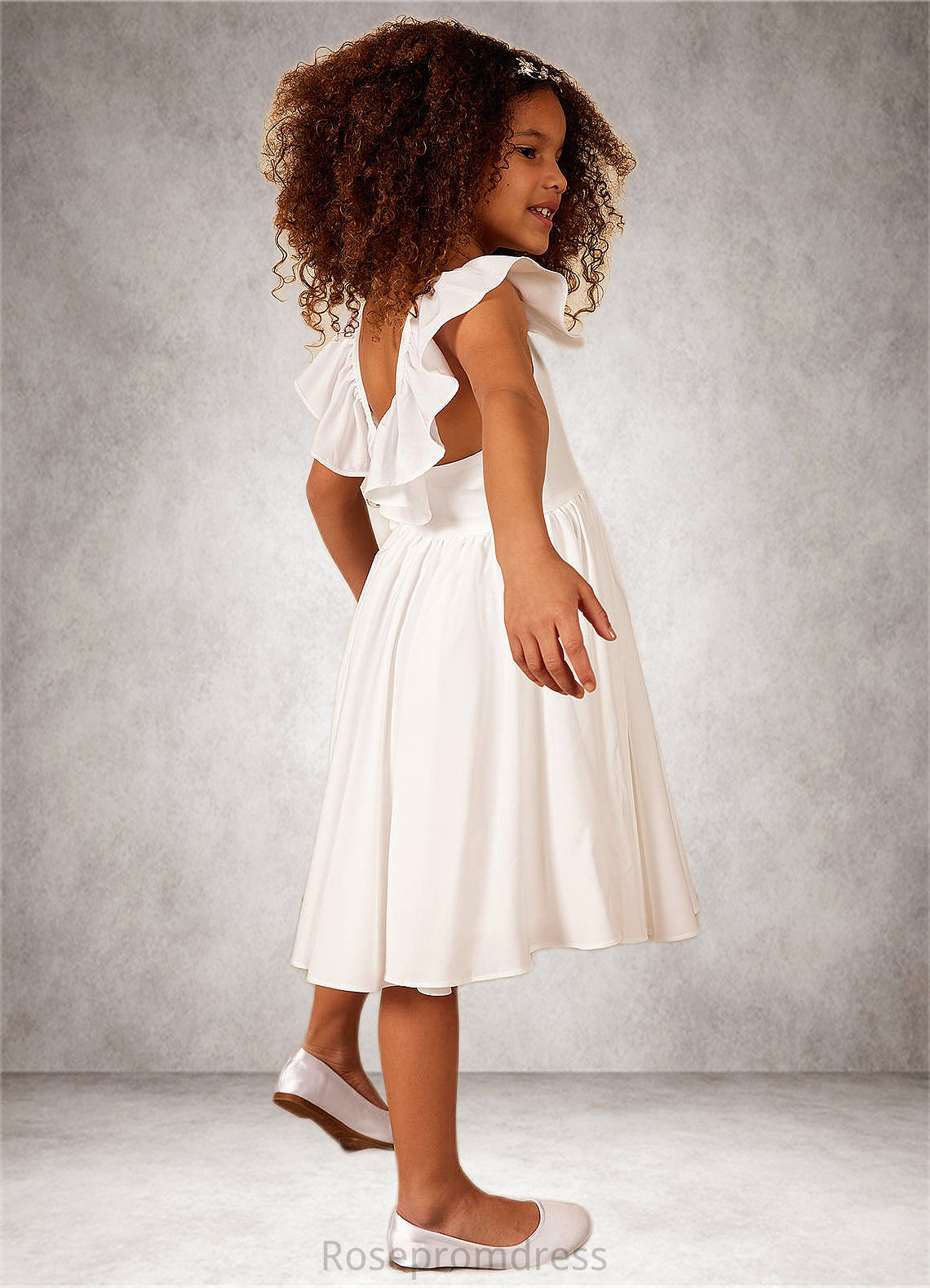Miya A-Line Stretch Satin Tea-Length Dress SRSP0020243