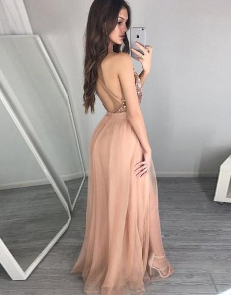 Sexy Charming Long Prom Dress Sleeveless Prom Dress Long Evening Dress Prom Dresses RS755