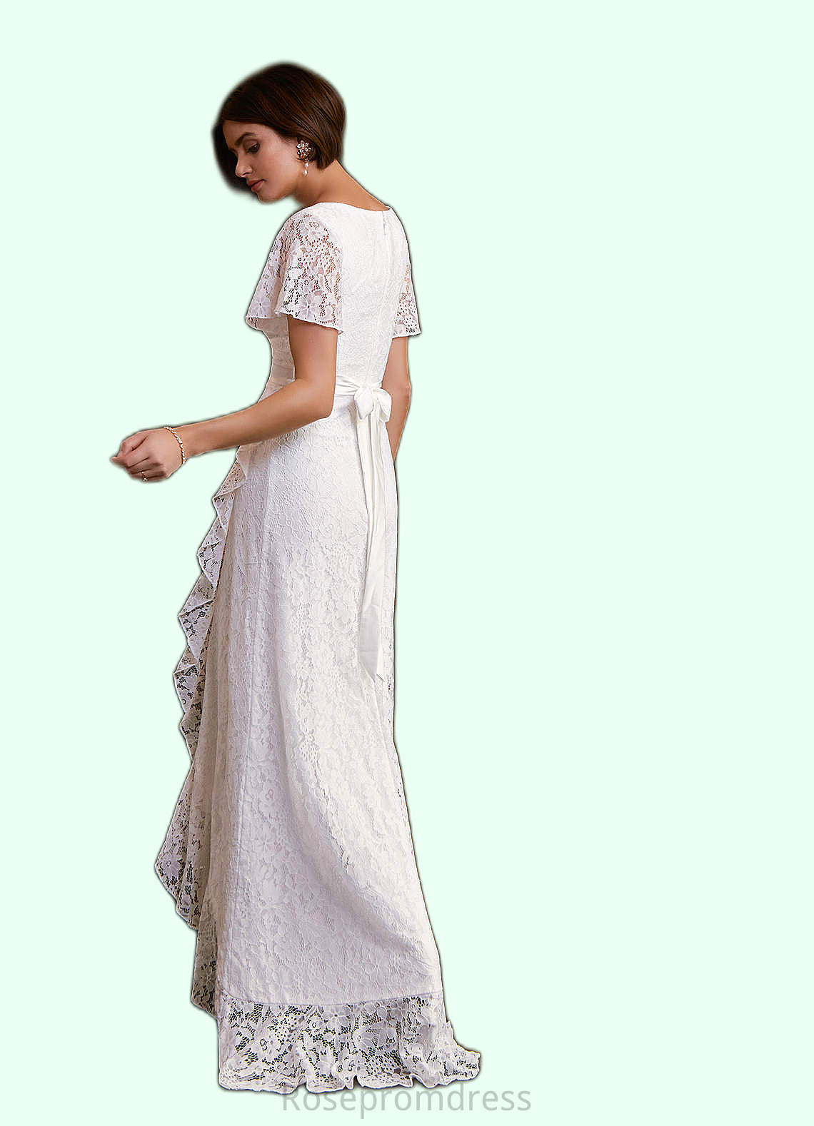 Esperanza A-Line Lace Floor-Length Dress SRSP0020046