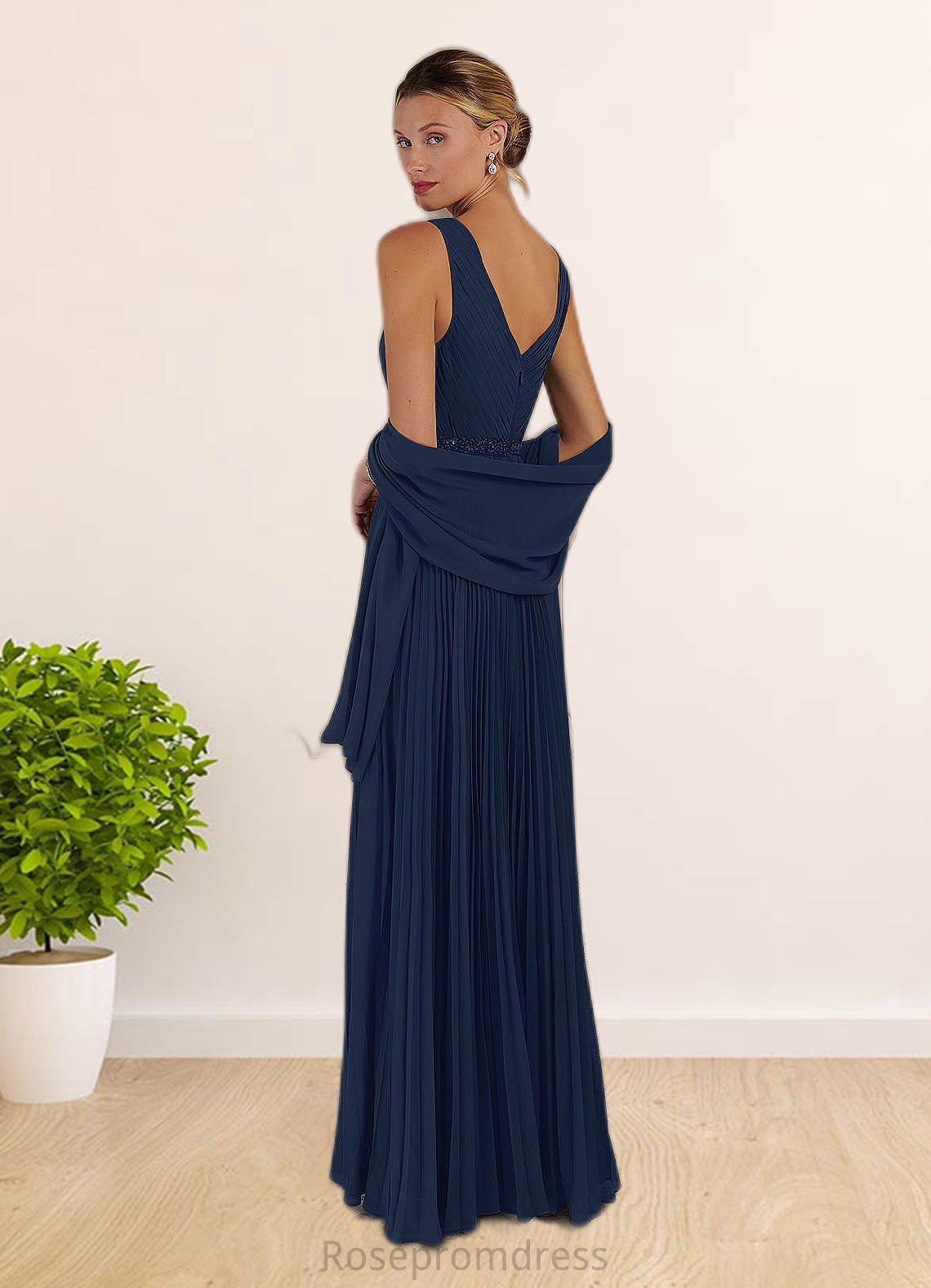 Dakota A-Line Sequins Chiffon Floor-Length Dress SRSP0019886