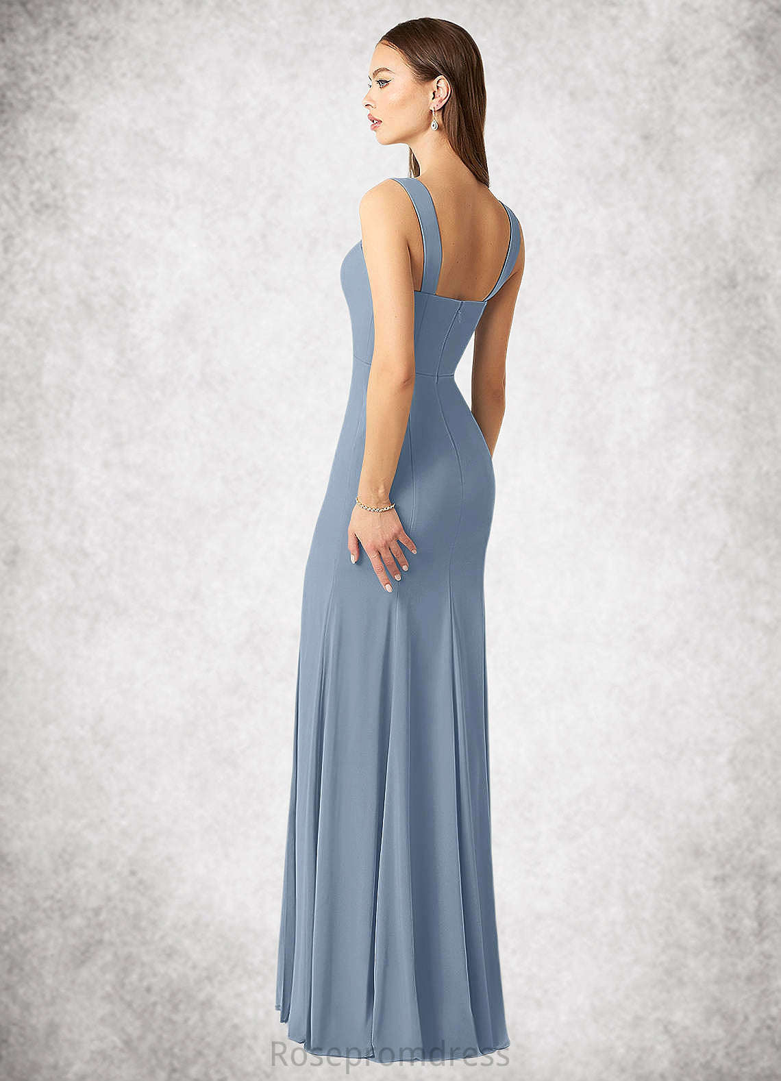 Eileen Sheath Side Slit Stretch Chiffon Floor-Length Dress SRSP0019741