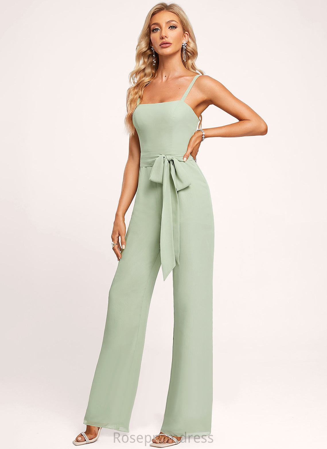 SpaghettiStraps BackStyle Sleeveless Straps&Sleeves Square Length Floor-Length Neckline Fabric Kara A-Line/Princess Spaghetti Staps Bridesmaid Dresses