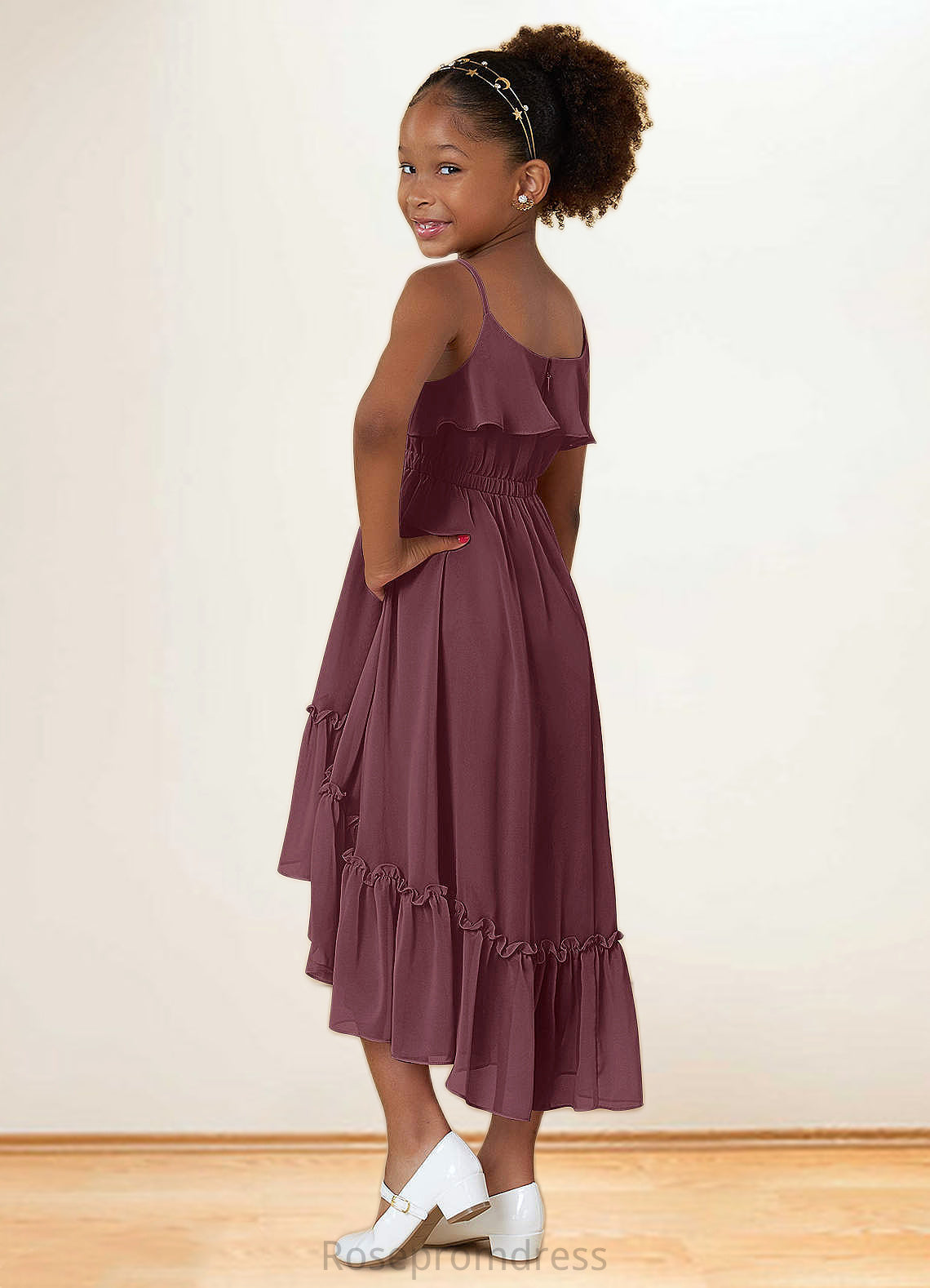 Nathaly A-Line Ruched Chiffon Asymmetrical Dress SRSP0019993