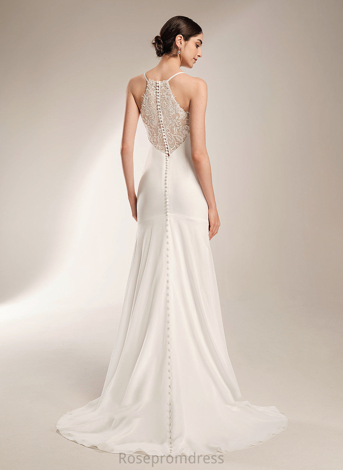 Giuliana Wedding With Court Wedding Dresses Sheath/Column Dress Lace Train V-neck