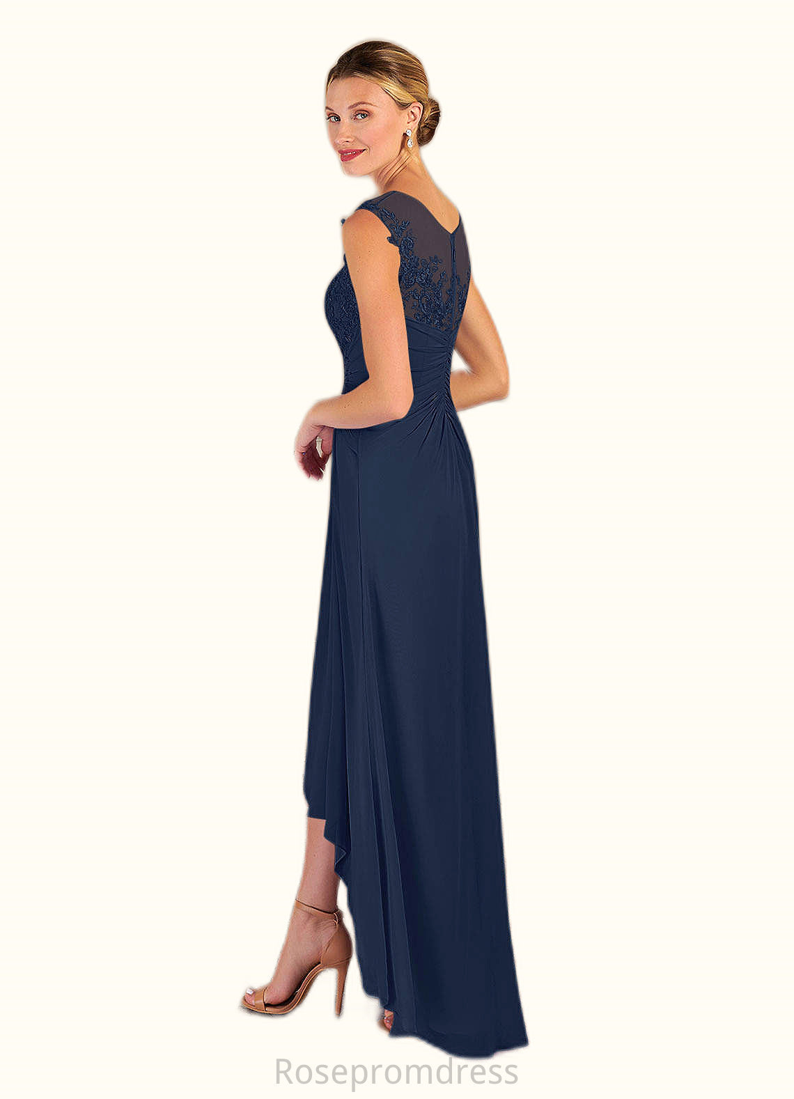 Alison A-Line Sequins Chiffon Asymmetrical Dress SRSP0019823