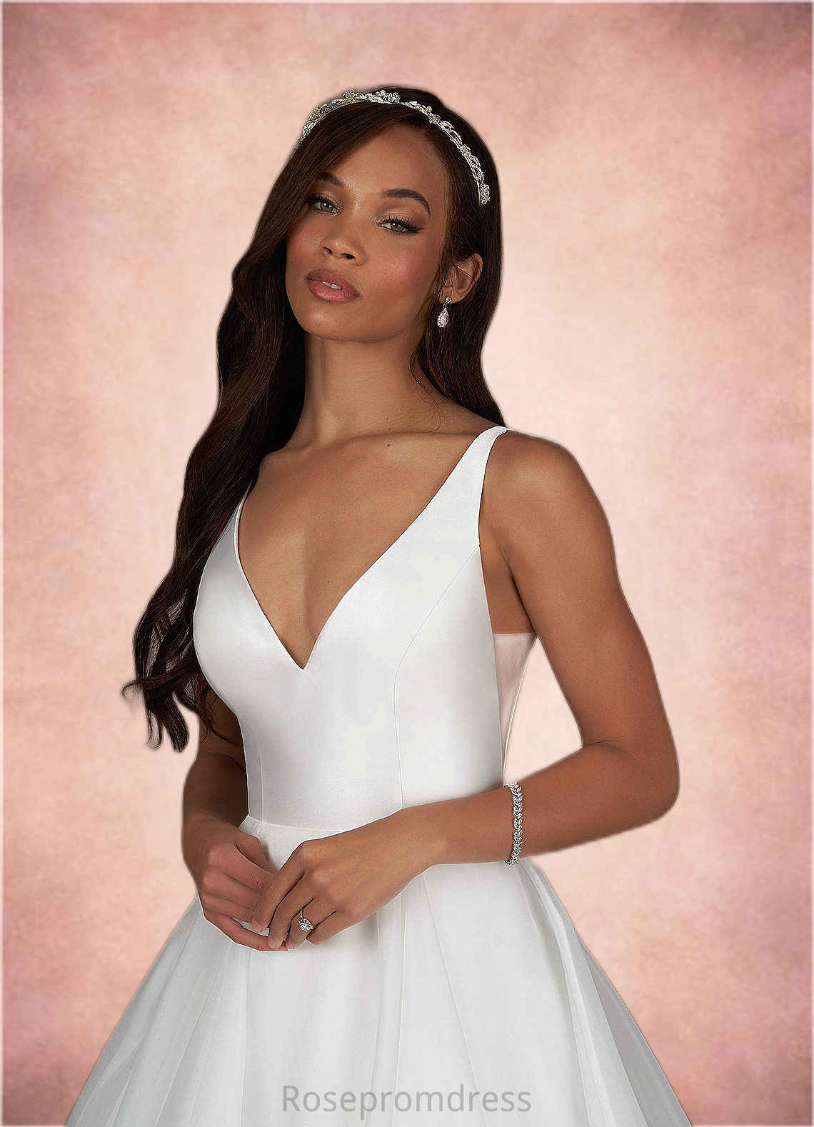 Megan A-Line Organza Chapel Train Dress SRSP0020069