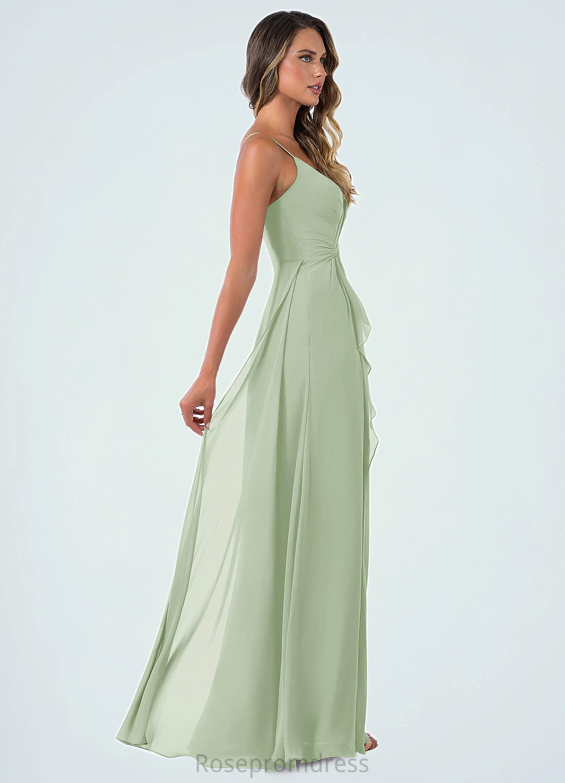 Harley A-Line Pleated Chiffon Floor-Length Dress SRSP0019601