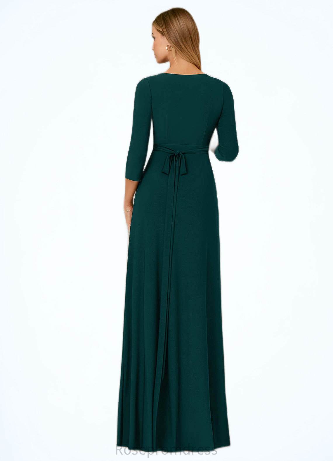 Jazlynn Sheath Pleated Luxe Knit Floor-Length Dress SRSP0019795