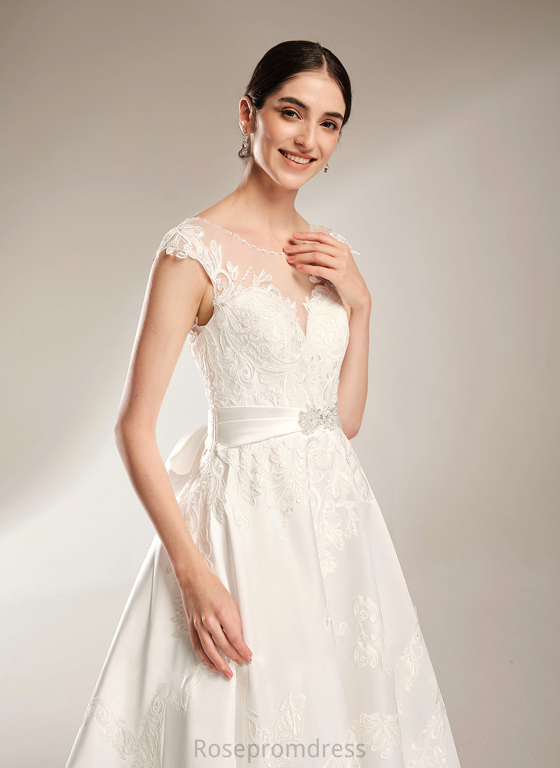 Ball-Gown/Princess With Sequins Dress Chapel Beading Train Anika Wedding Scoop Wedding Dresses Neck