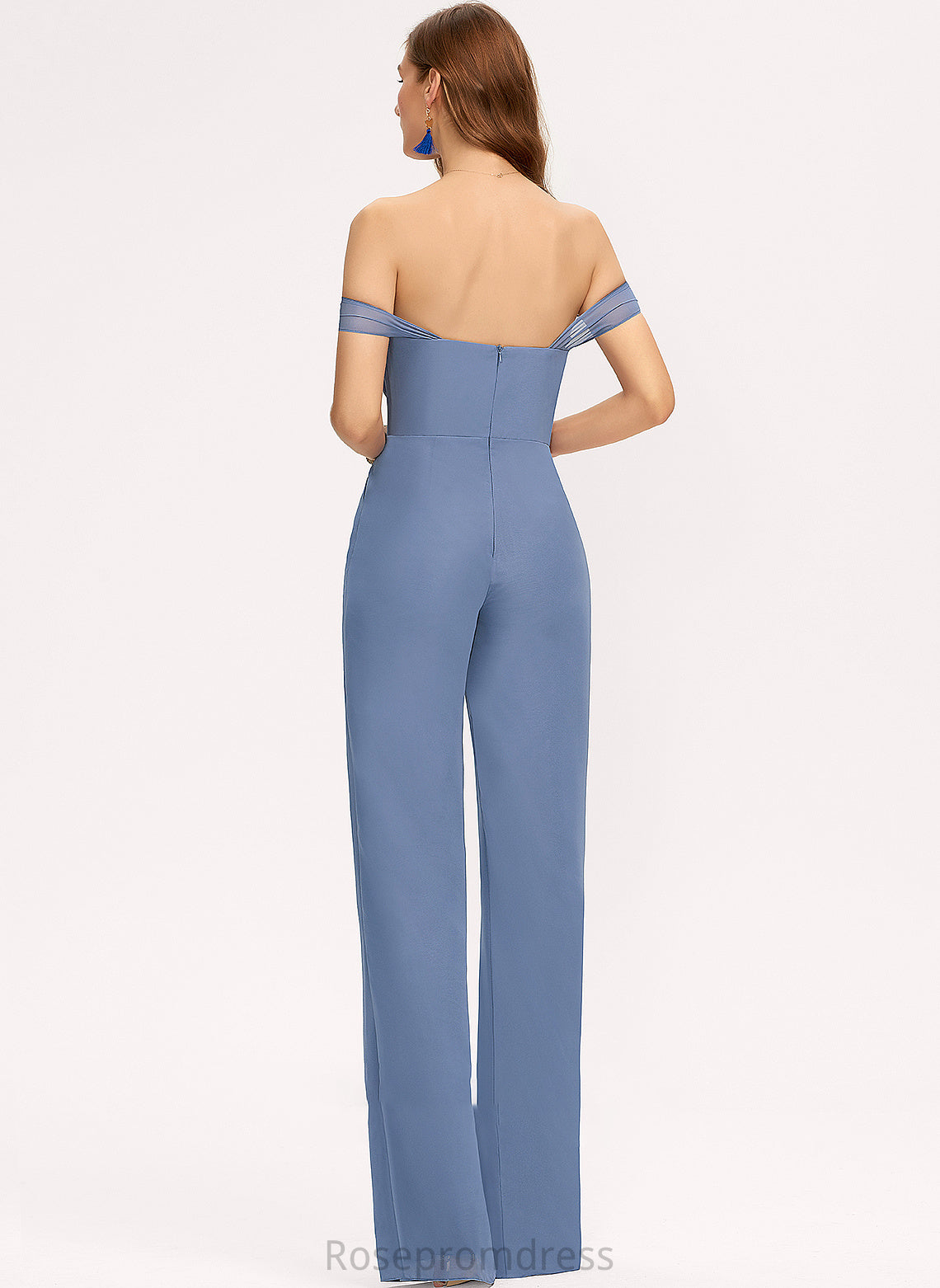 Off-the-Shoulder Pockets Straps Floor-Length Length Fabric Embellishment Neckline Nina A-Line/Princess Off The Shoulder Floor Length Bridesmaid Dresses