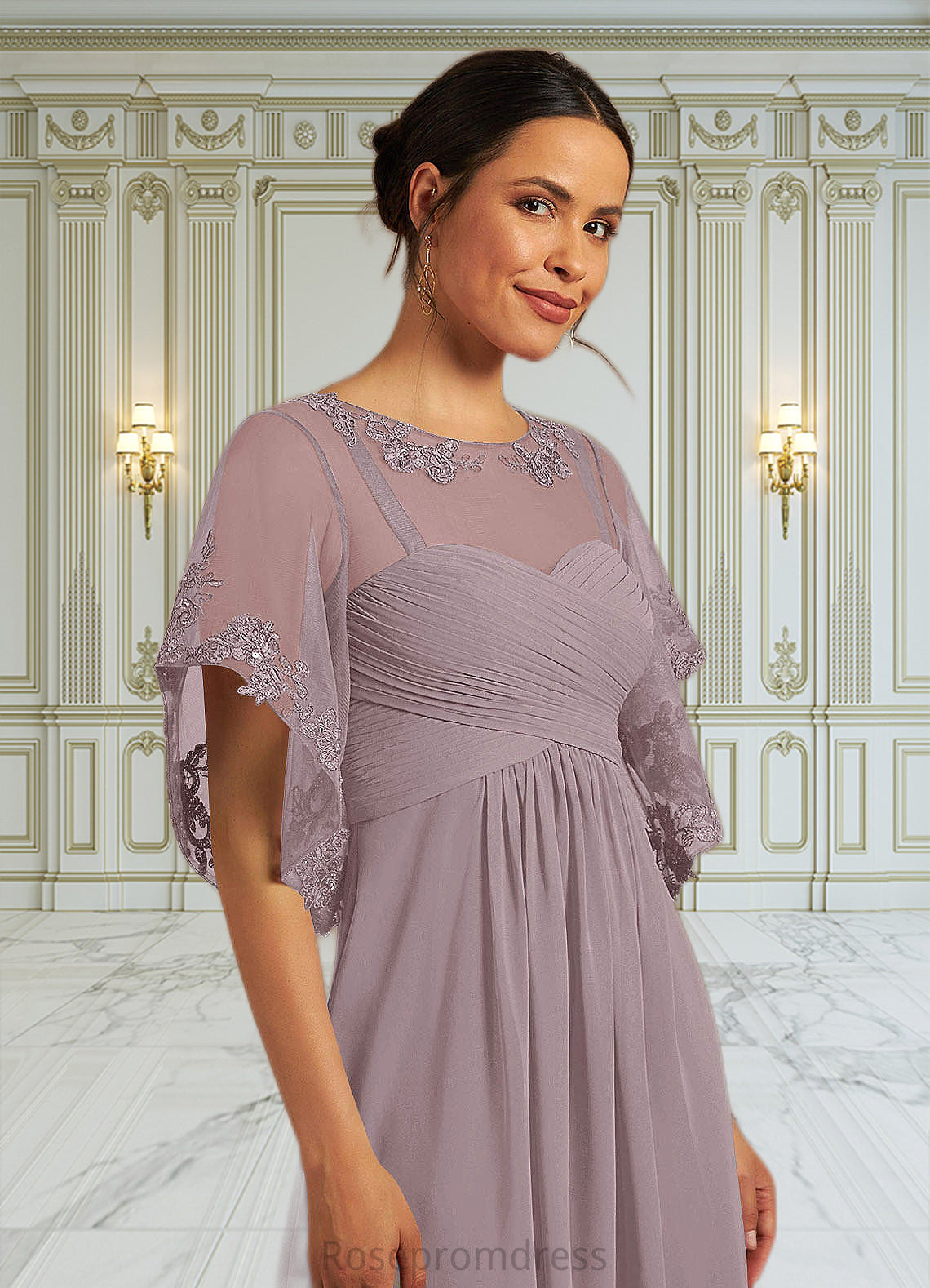 Peyton A-Line Sequins Lace Floor-Length Dress SRSP0019941