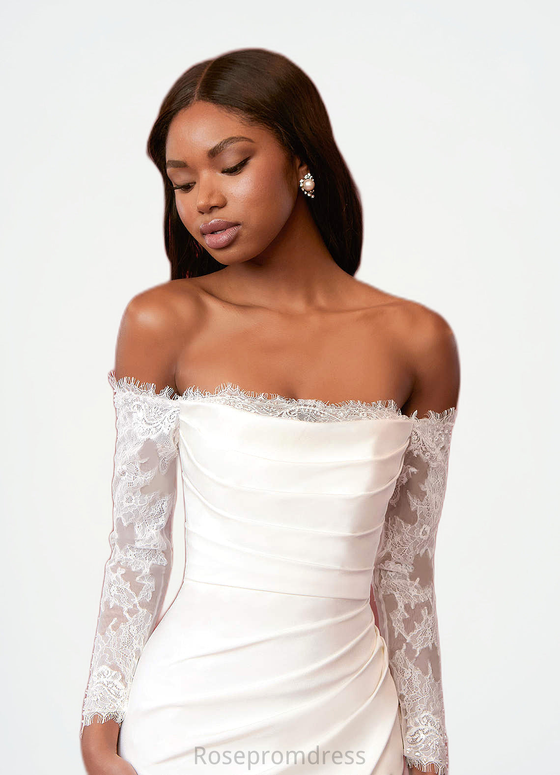 Ruth Mermaid Sequins Crepe Back Satin Chapel Train Dress SRSP0020050