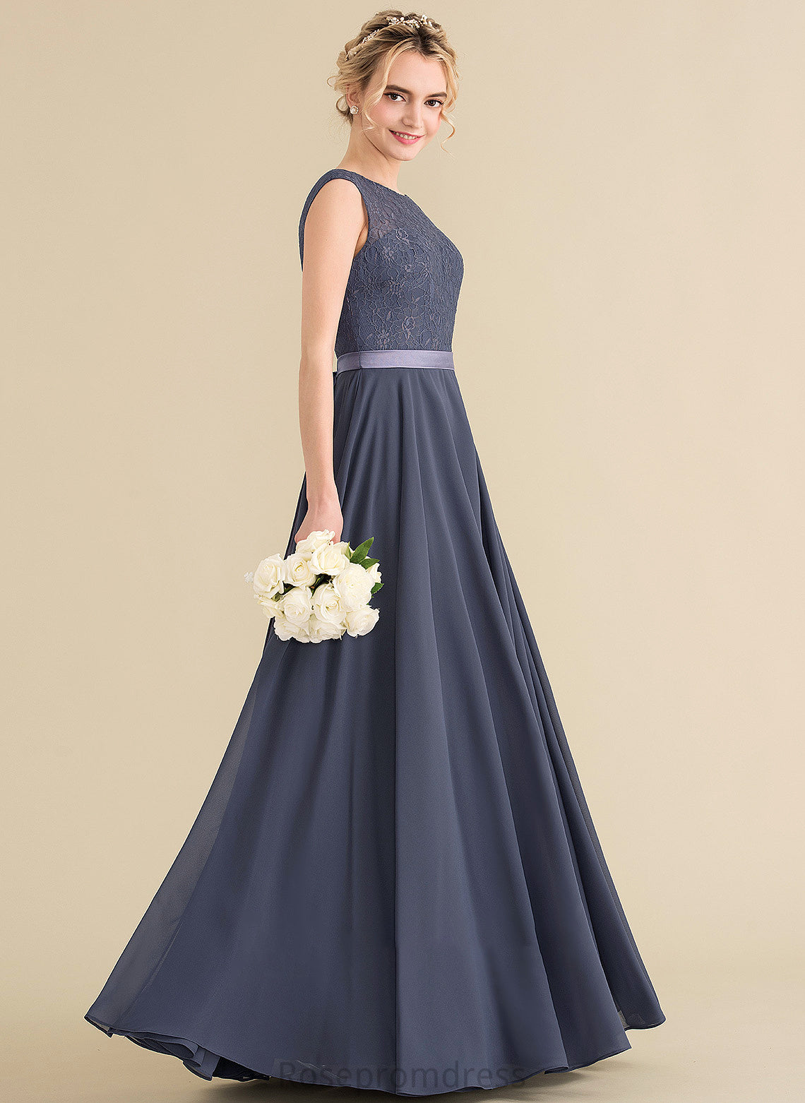 Neckline ScoopNeck Length Fabric Bow(s) Silhouette A-Line Floor-Length Embellishment Alexandra Short Sleeves Velvet Bridesmaid Dresses