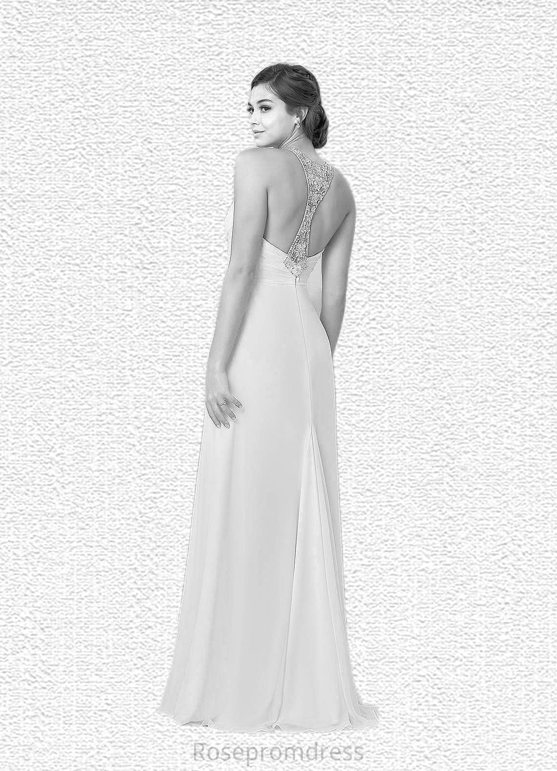 Maleah Sheath Sequins Chiffon Floor-Length Dress SRSP0020062