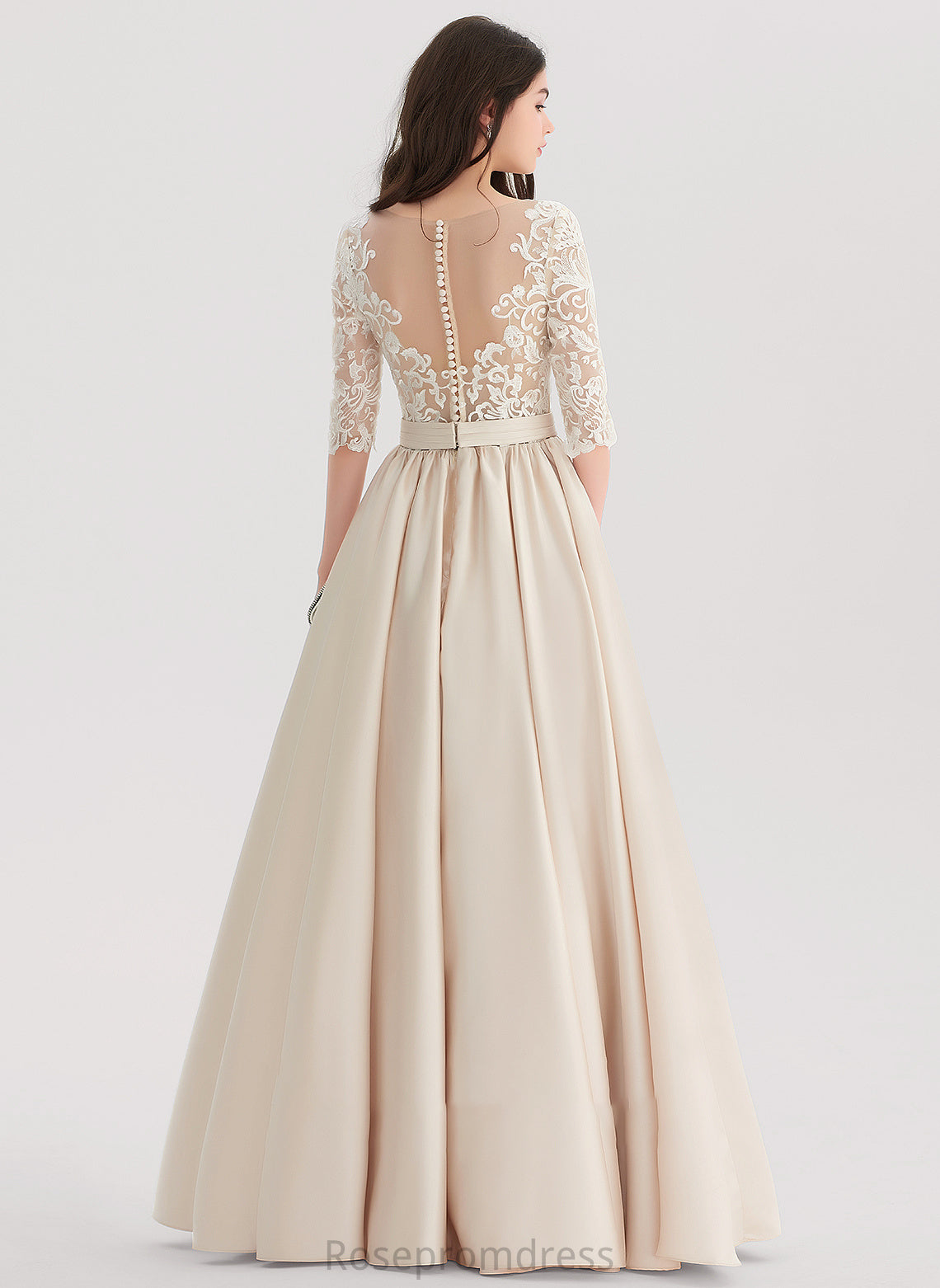 Scoop Prom Dresses Neck Ball-Gown/Princess Satin Floor-Length Gemma