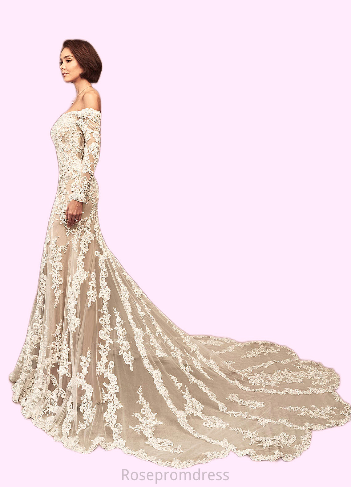 Hazel Mermaid Sequins Tulle Cathedral Train Dress SRSP0020049