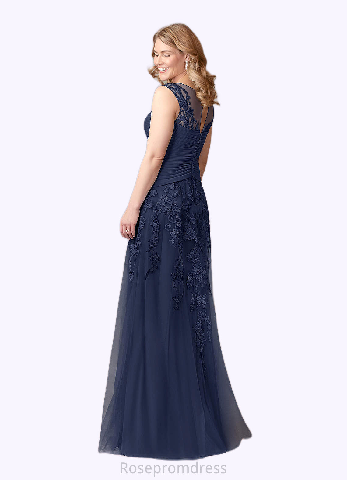 Alana A-Line Lace Mesh Floor-Length Dress SRSP0019947