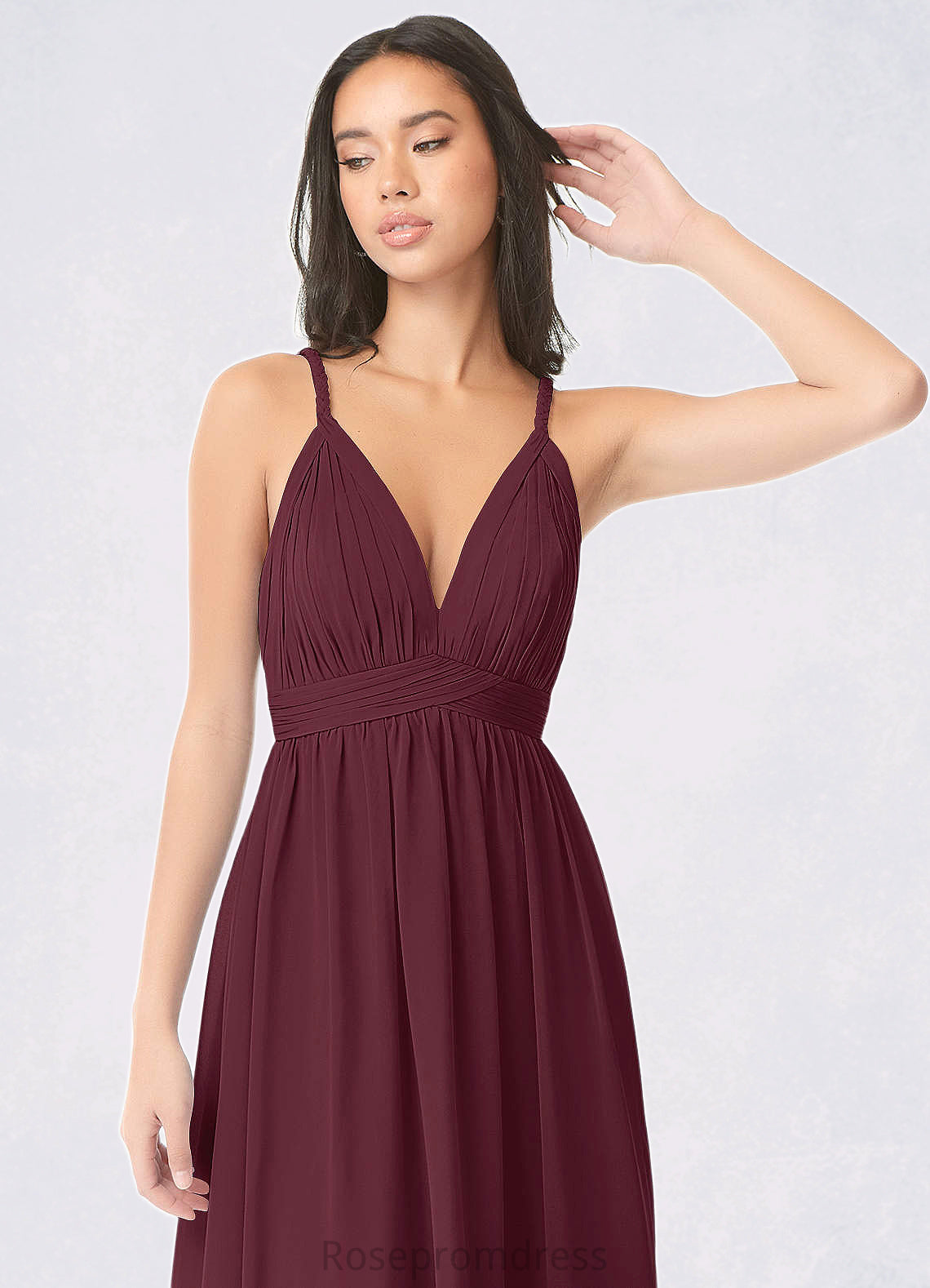 Quinn A-Line Pleated Chiffon Floor-Length Dress SRSP0019693