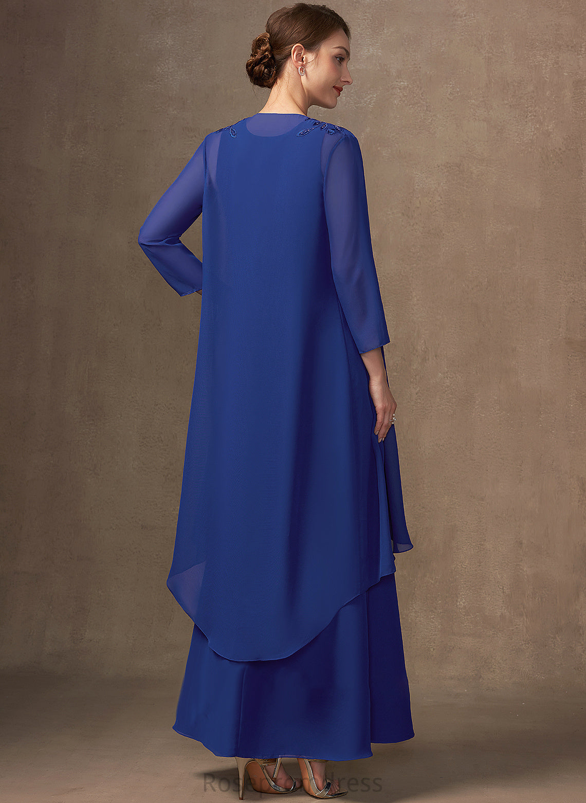 of V-neck Mother of the Bride Dresses A-Line the Bride Dress Gia Mother Chiffon Ankle-Length