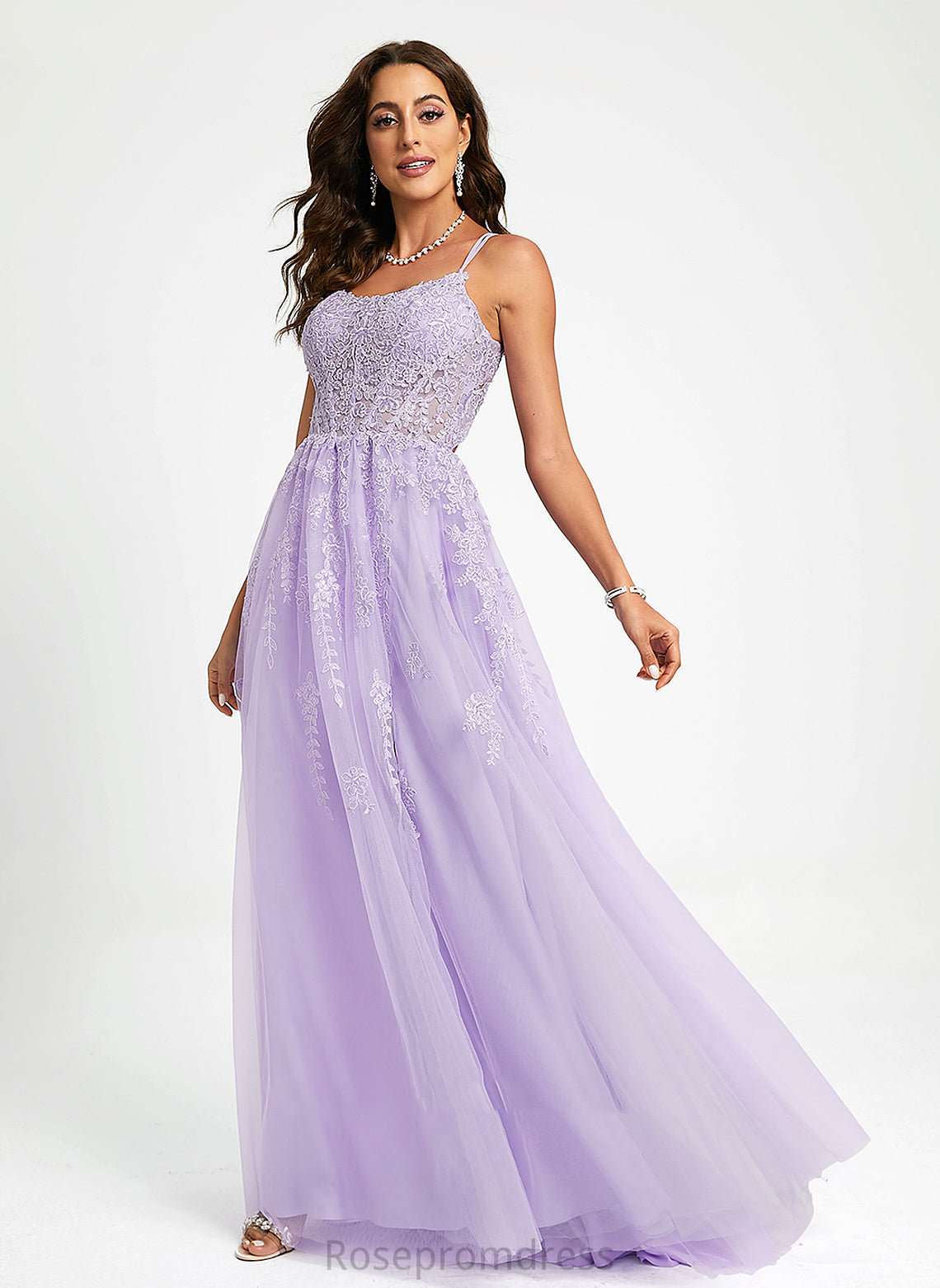 Neck Sweep With Train Ball-Gown/Princess Kamila Sequins Tulle Prom Dresses Lace Scoop