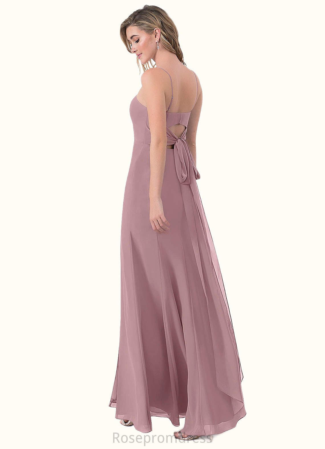 Myla A-Line Side Slit Chiffon Floor-Length Dress SRSP0019651