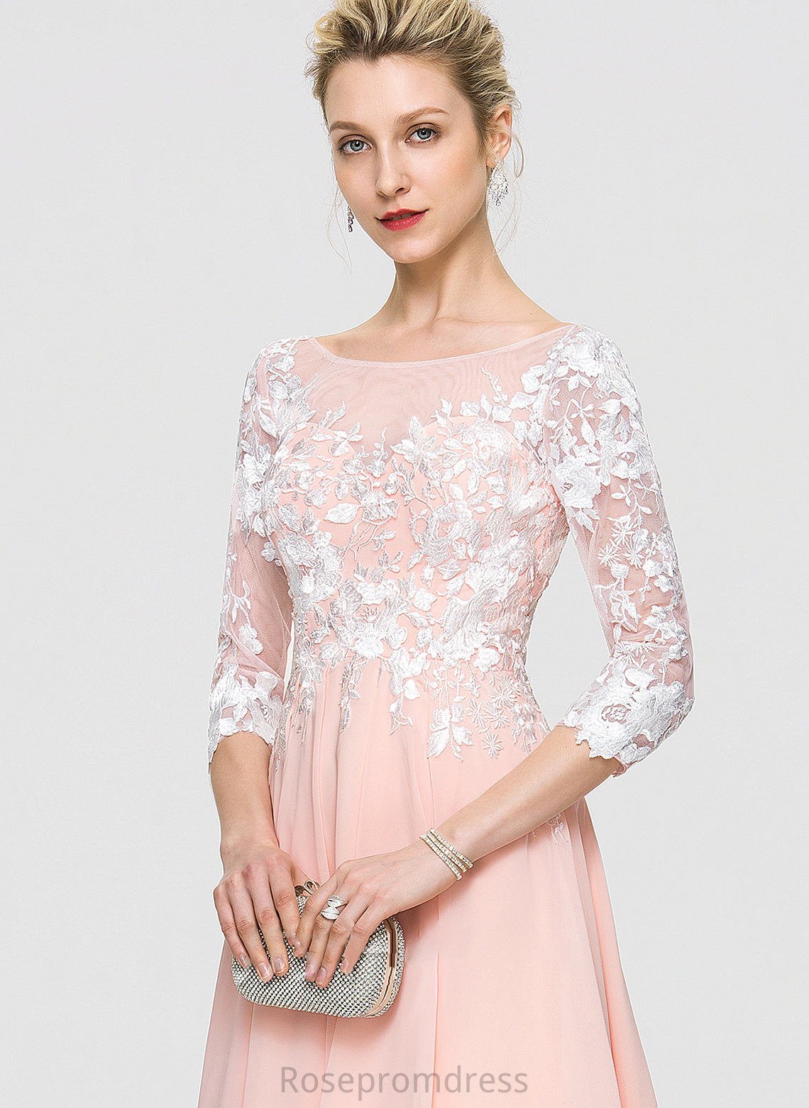 Chiffon Wedding Dresses Neck Dress Scoop Avery Knee-Length Wedding