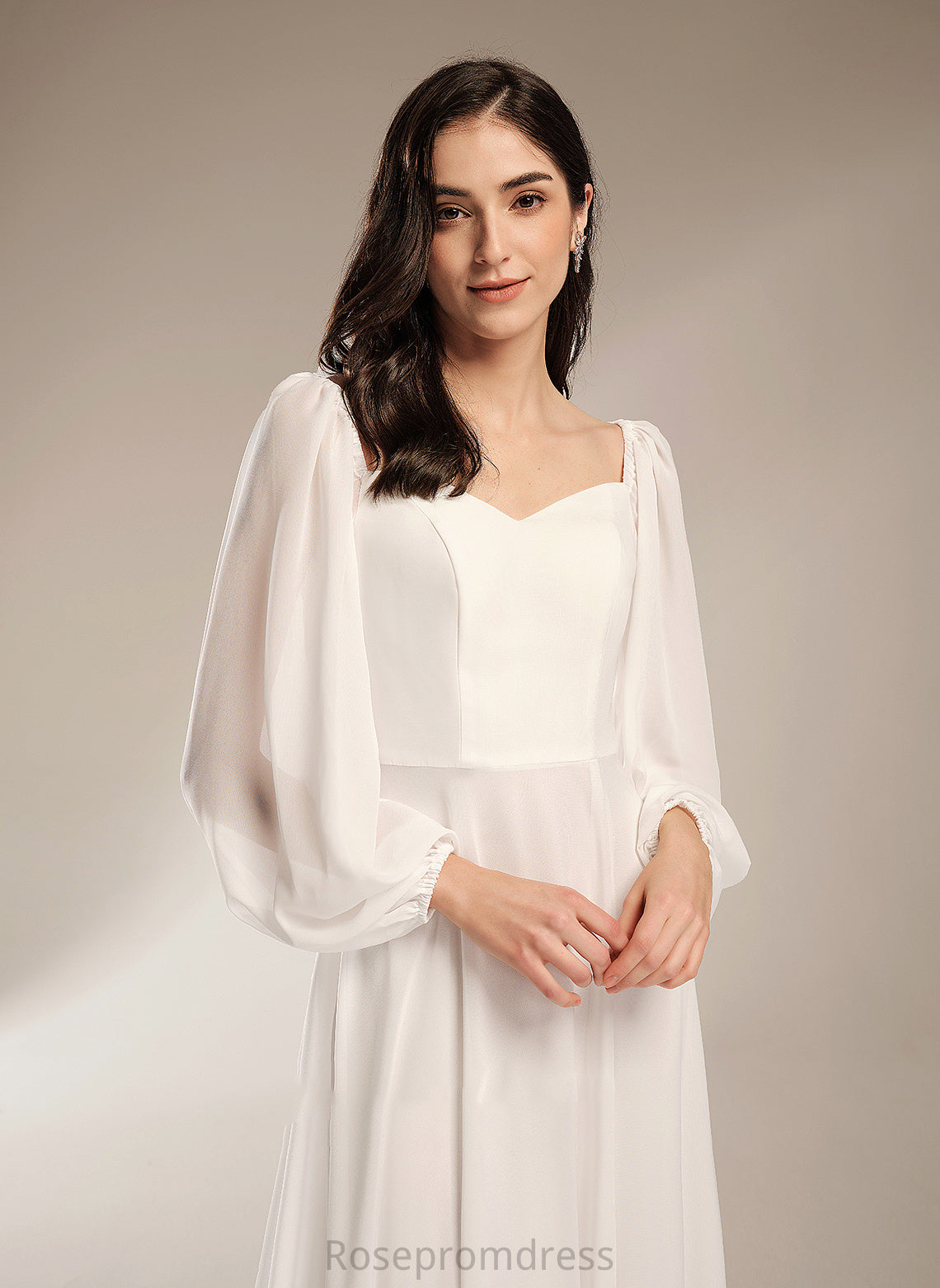 Front Wedding V-neck Chapel With A-Line Split Wedding Dresses Train Dress Amaris