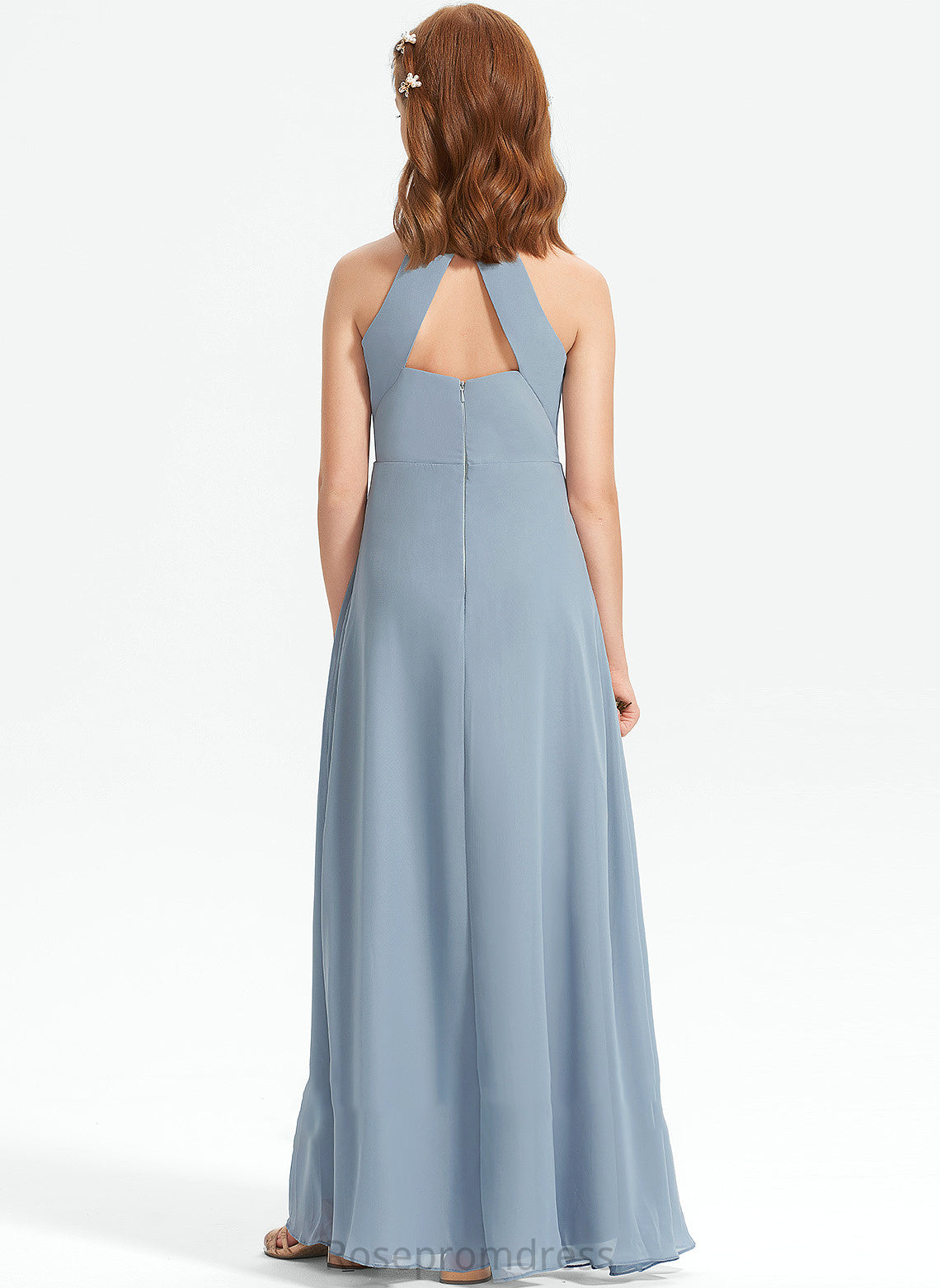 Chiffon Hadassah Ruffle With A-Line Junior Bridesmaid Dresses Scoop Neck Floor-Length