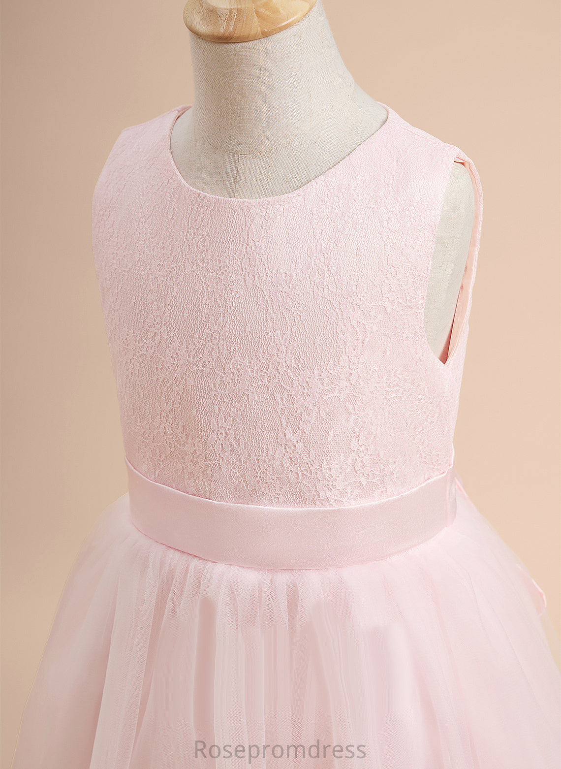 Satin/Tulle Neck Knee-length Scoop Girl Kelsey With A-Line Flower Girl Dresses - Dress Lace Sleeveless Flower
