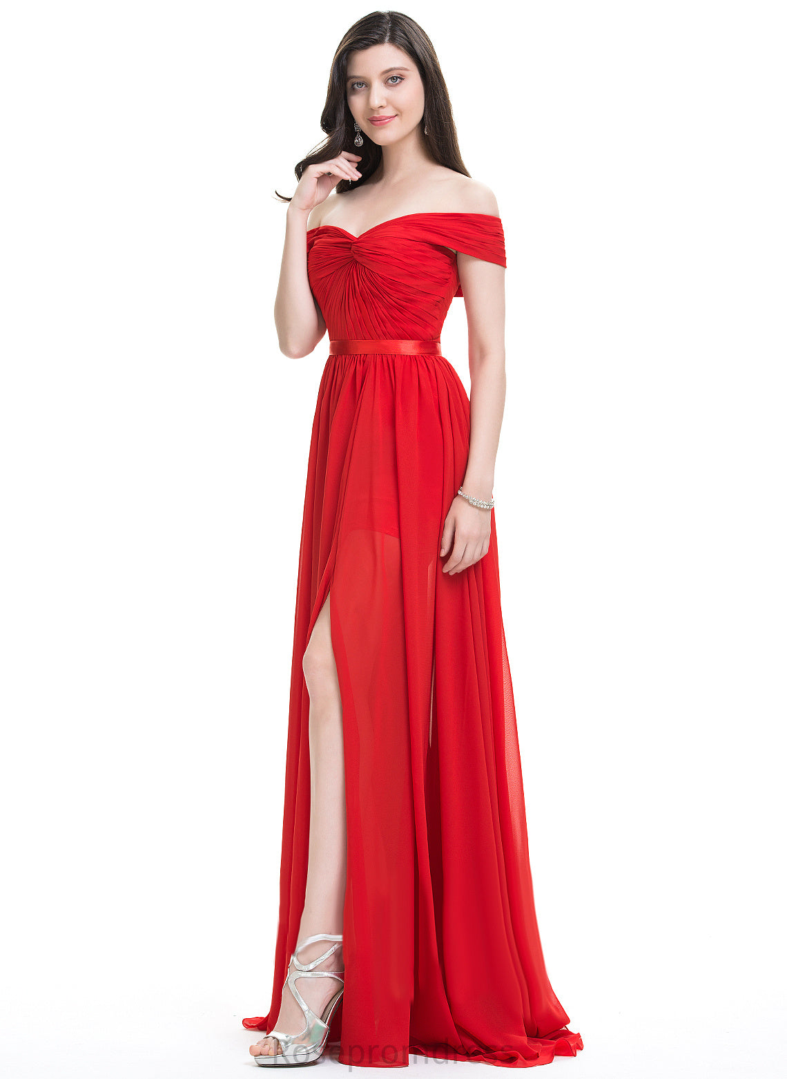Silhouette Neckline Embellishment Fabric OfftheShoulder Charmeuse A-line Length SweepTrain Josephine A-Line/Princess Scoop Bridesmaid Dresses