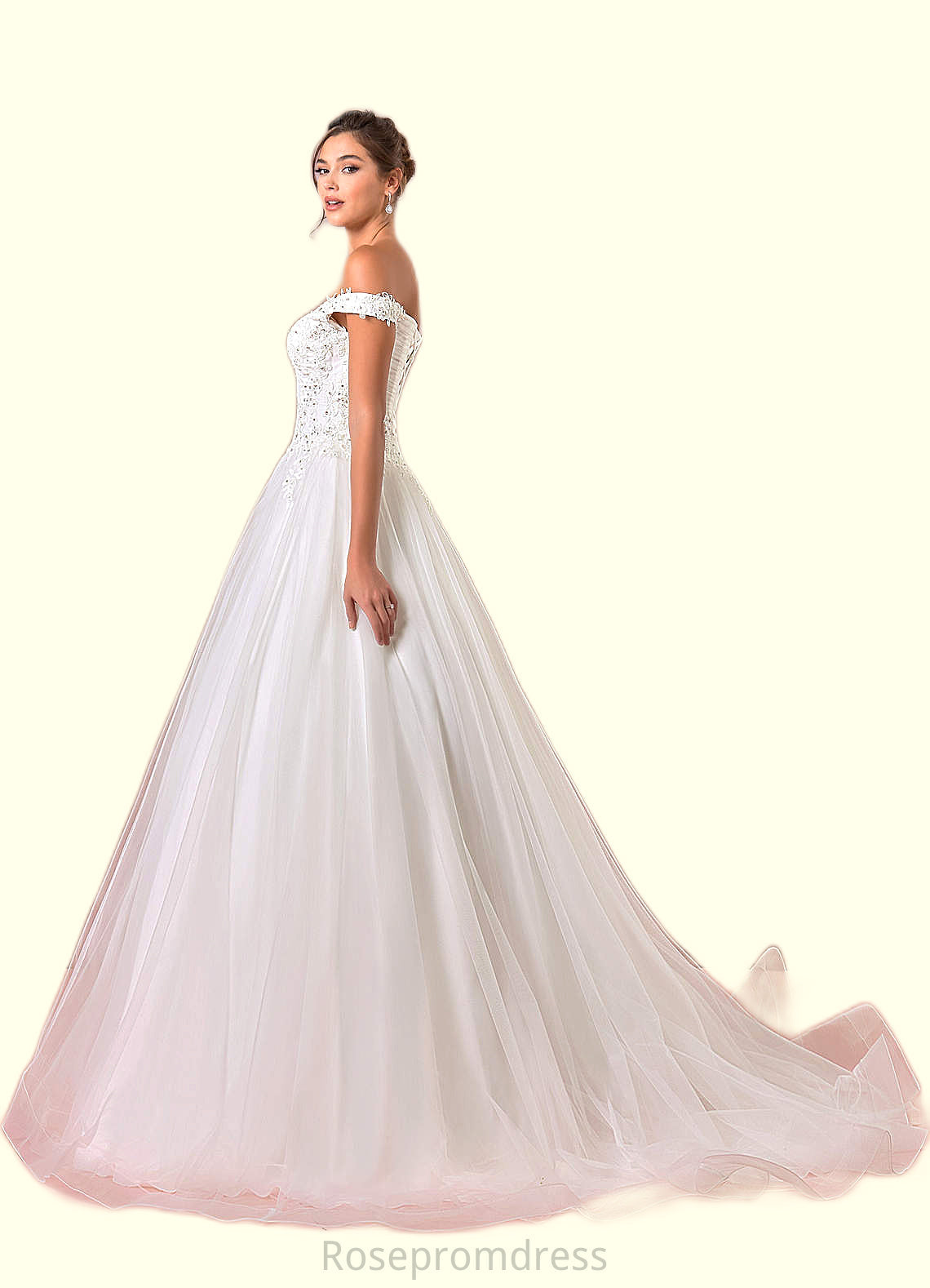 Pamela Ball-Gown Sequins Tulle Chapel Train Dress SRSP0020098