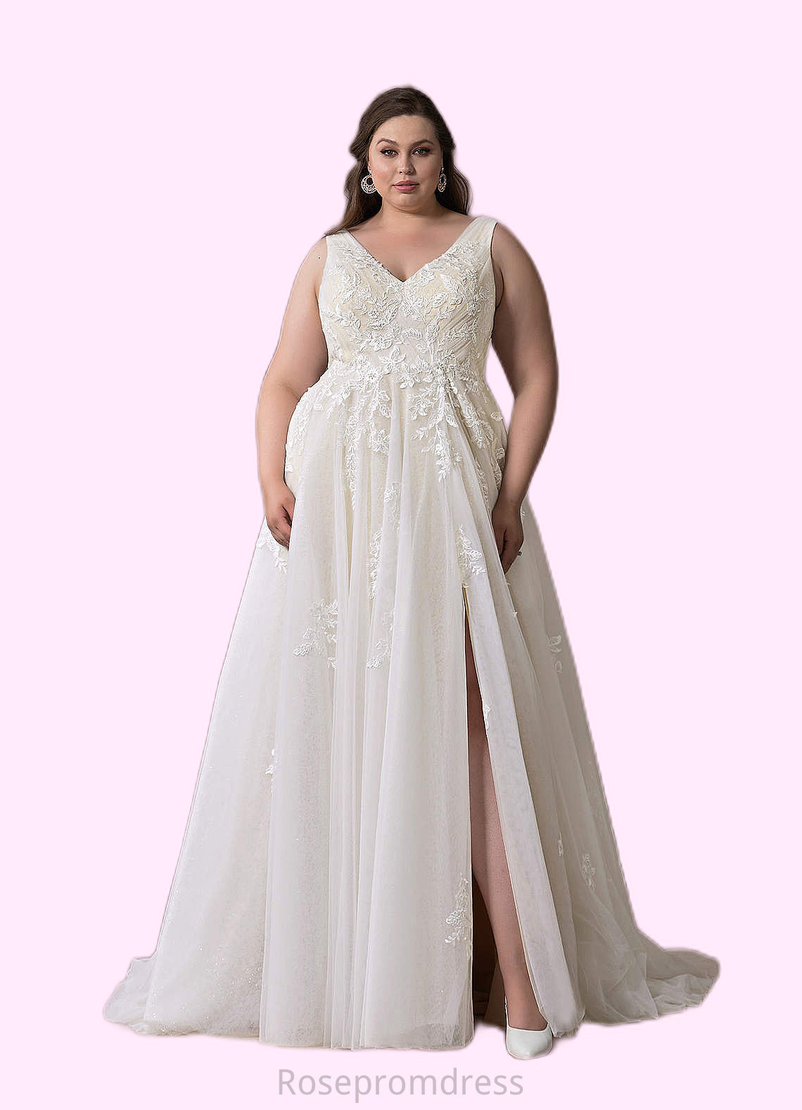 Kinsley A-Line Sequins Tulle Chapel Train Dress SRSP0020048