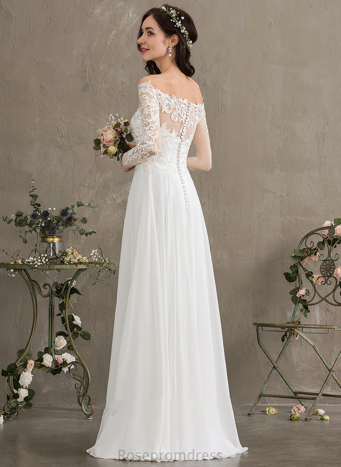 Floor-Length Wedding Dresses Chiffon A-Line Wedding Dress Dixie