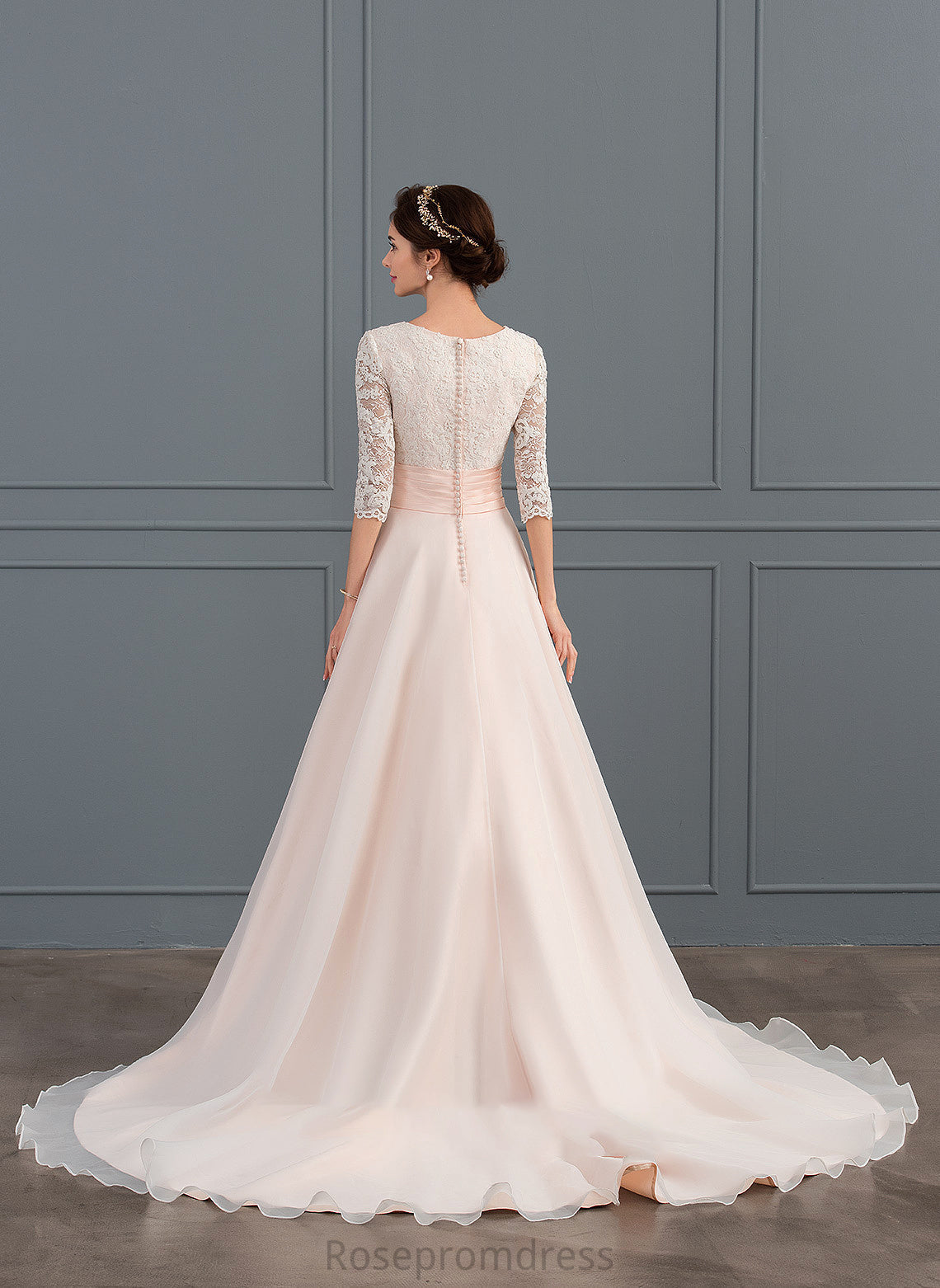 Dress Tatiana V-neck Train Ball-Gown/Princess Wedding Dresses Ruffle Wedding Organza Court With