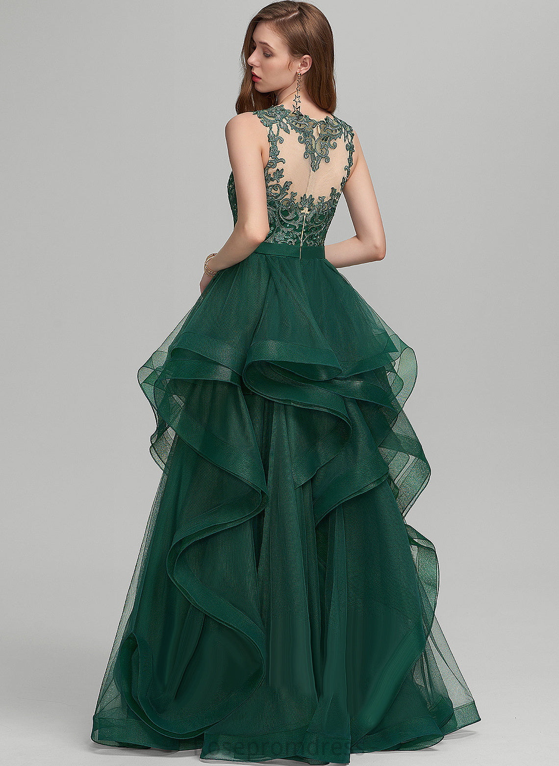 Prom Dresses Floor-Length Ruffle Scoop Tulle With Ciara Ball-Gown/Princess