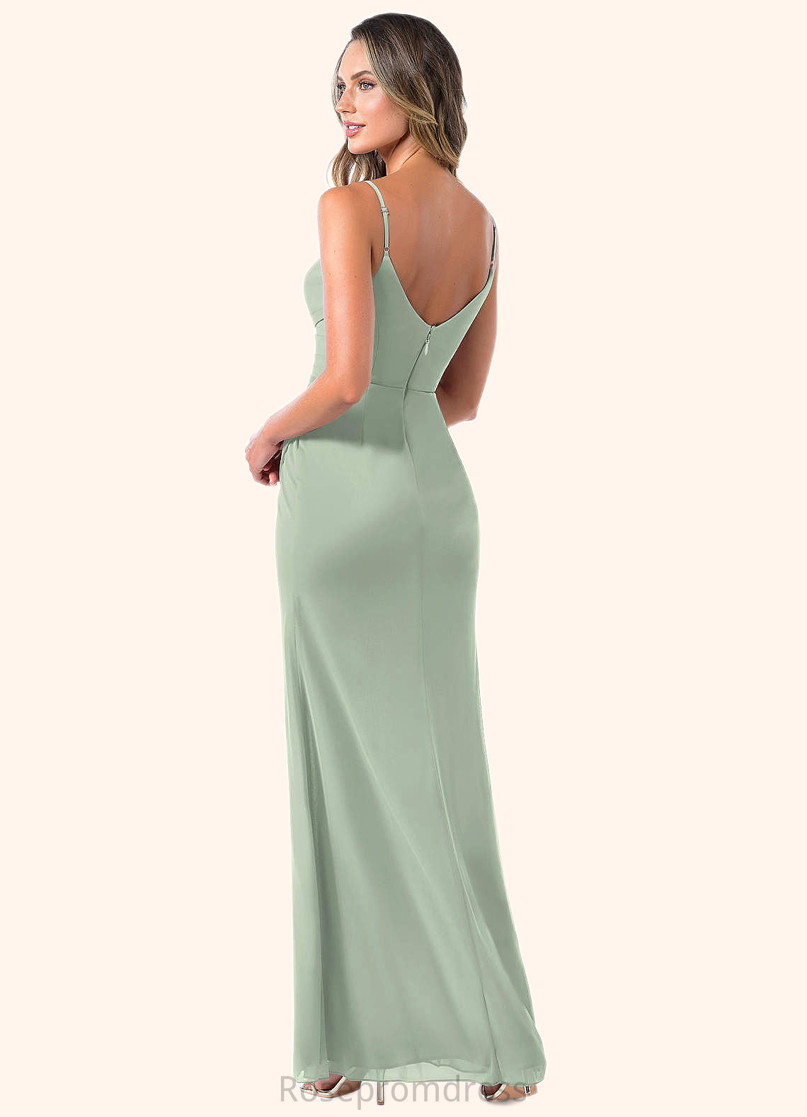 Emerson Mermaid Pleated Mesh Floor-Length Dress SRSP0019596
