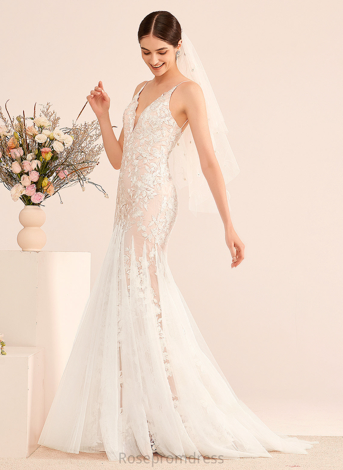 Shea Dress Court Trumpet/Mermaid Train With Wedding Dresses Lace Wedding V-neck