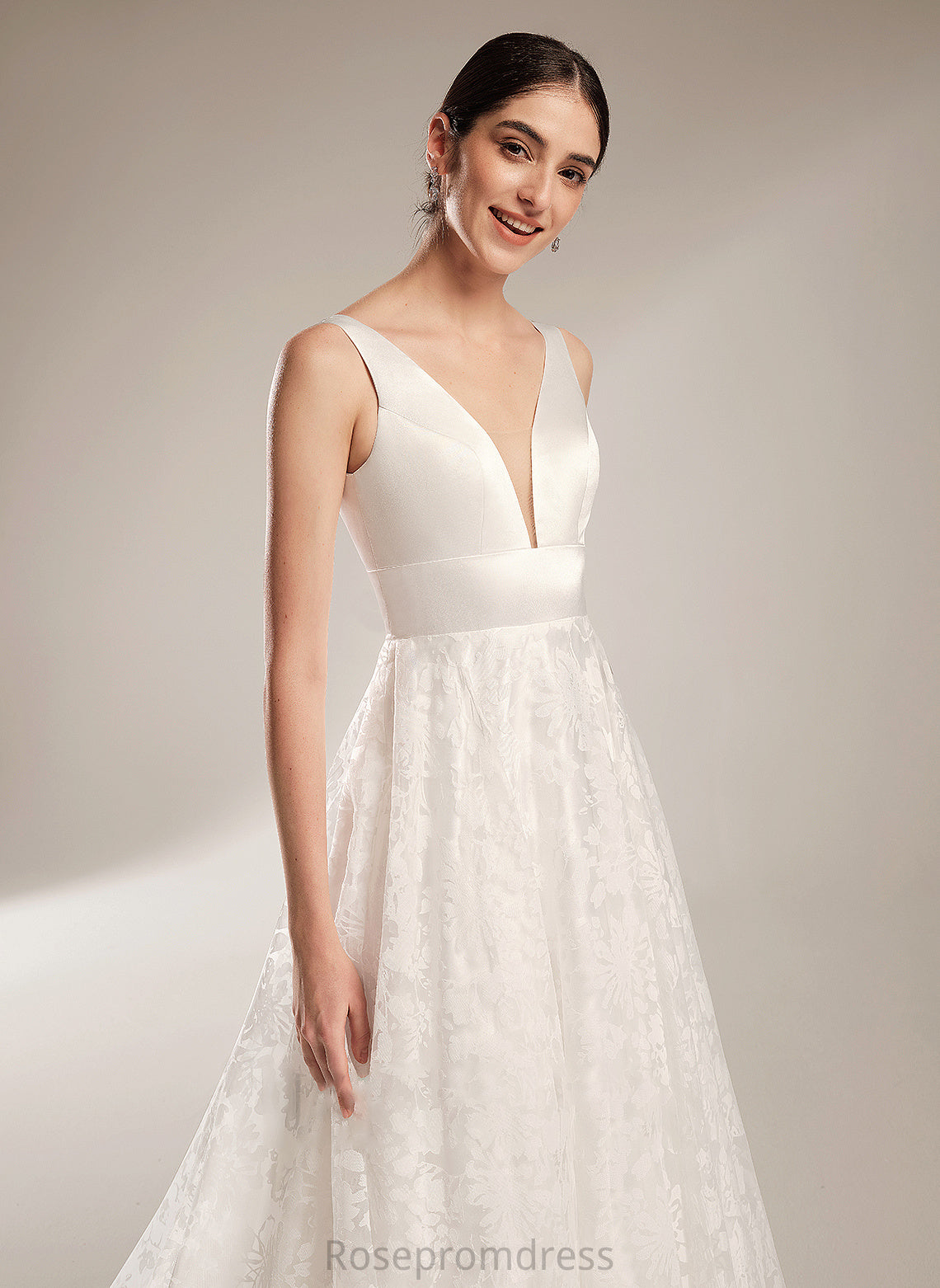 Chapel Wedding Dresses V-neck Ball-Gown/Princess Train Dress Aiyana Wedding