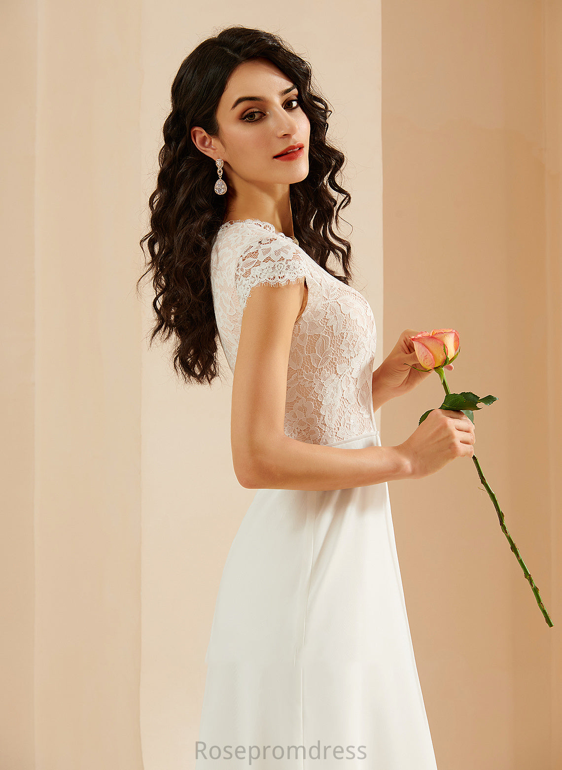 A-Line Bryanna Lace Wedding Dresses Floor-Length Neck With Scoop Dress Wedding