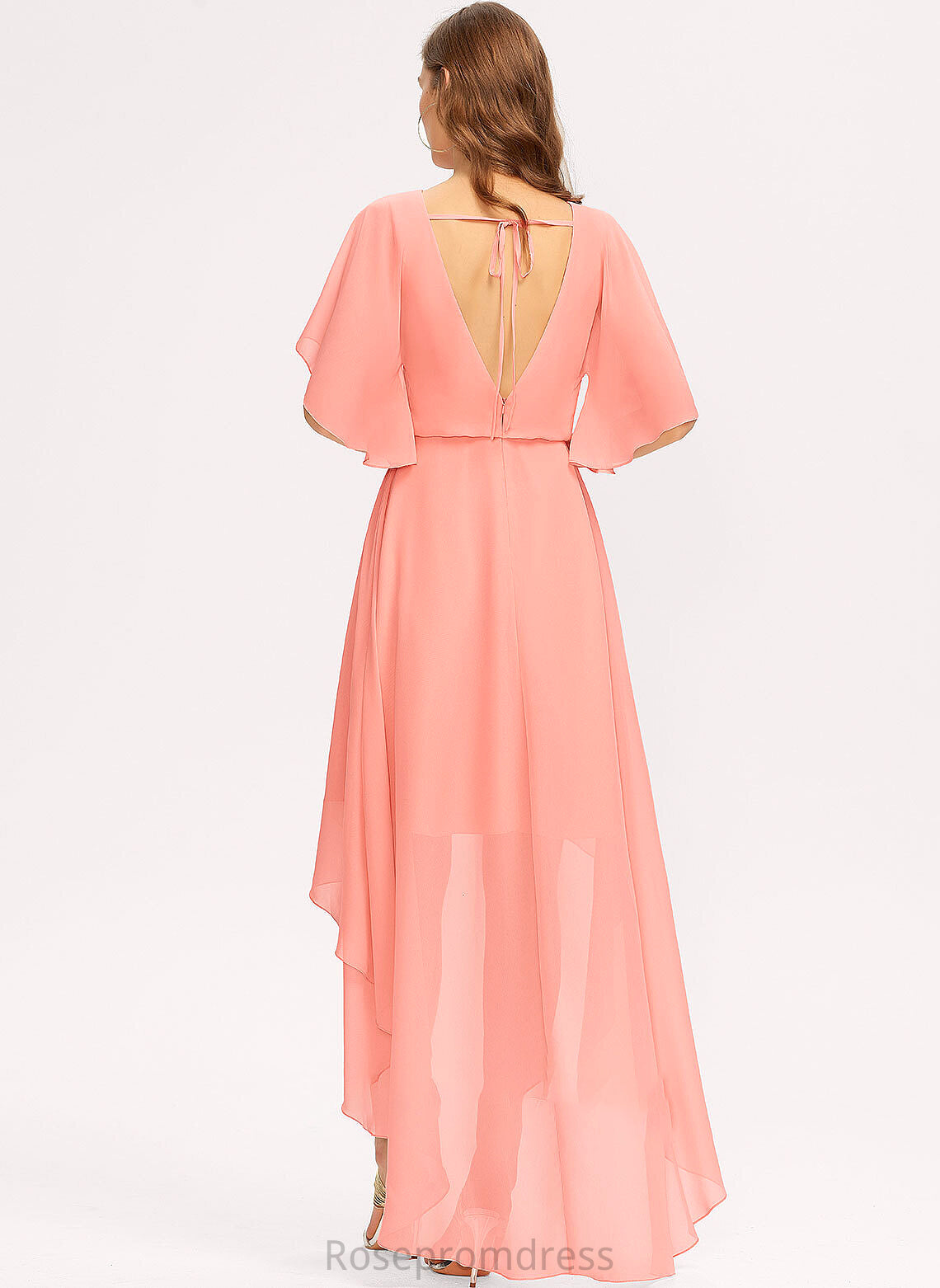 Asymmetrical A-Line Straps Neckline Fabric ScoopNeck Silhouette Length Erica A-Line/Princess Halter Floor Length Bridesmaid Dresses