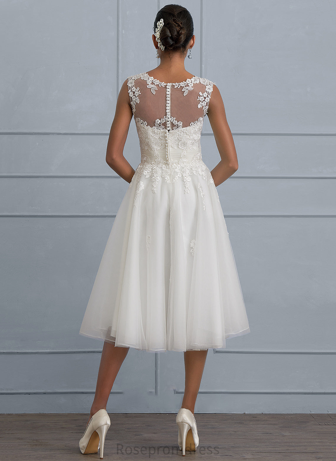 Illusion Asymmetrical Wedding Dresses Tulle Ruffle Dress With A-Line Wedding Georgia