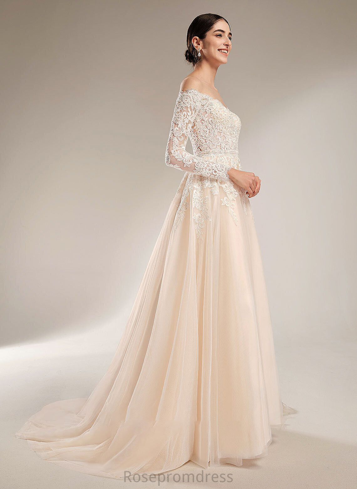Dress Ball-Gown/Princess Wedding Dresses Raquel Train With Illusion Wedding Sequins Chapel