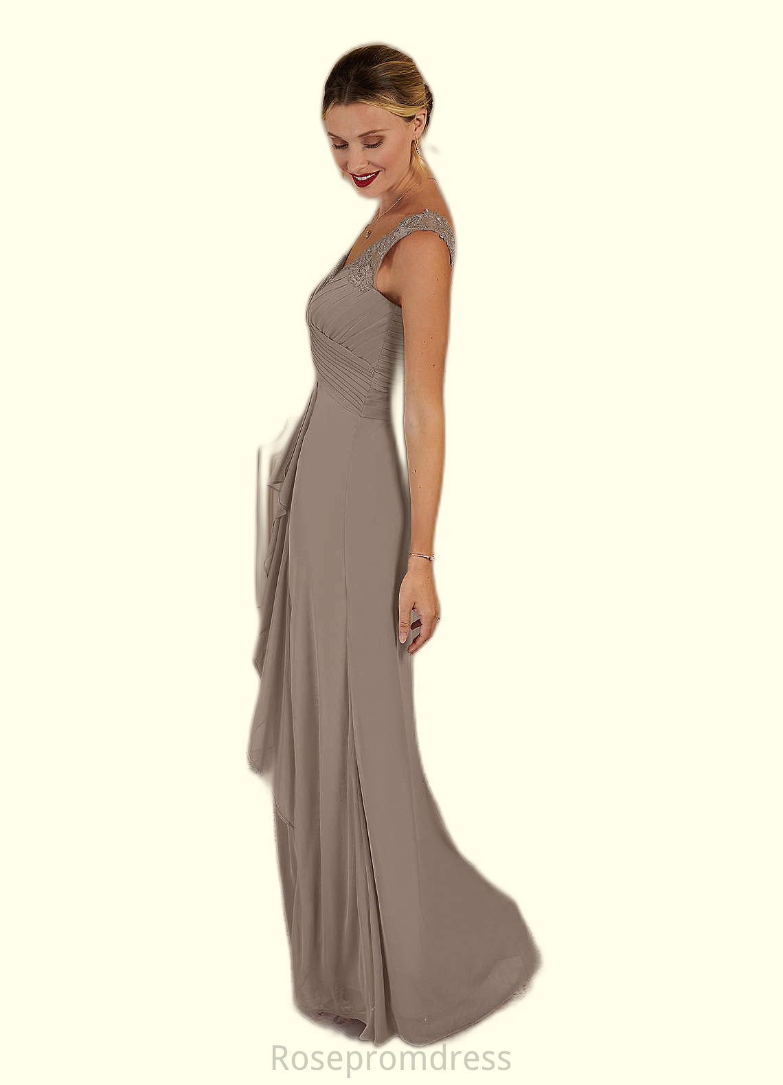 Zaria A-Line Lace Mesh Floor-Length Dress SRSP0019826