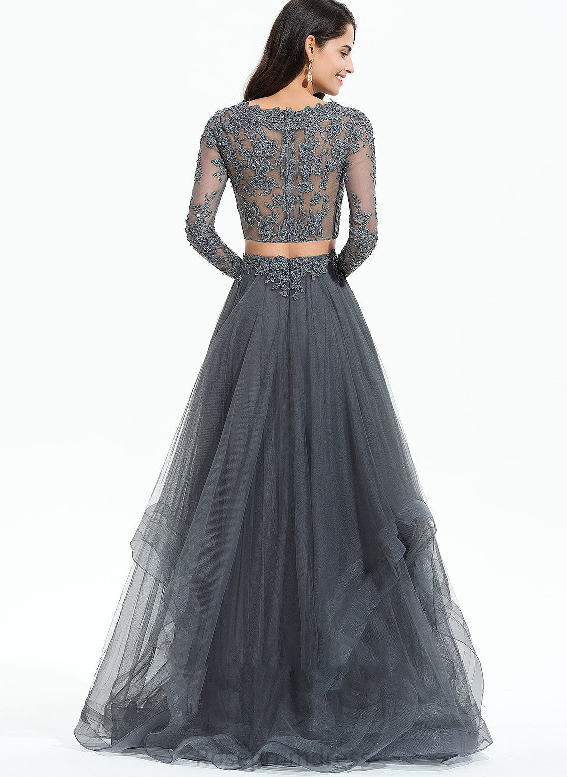 Neck Prom Dresses With Ball-Gown/Princess Floor-Length Sequins Scoop Beading Patricia Tulle